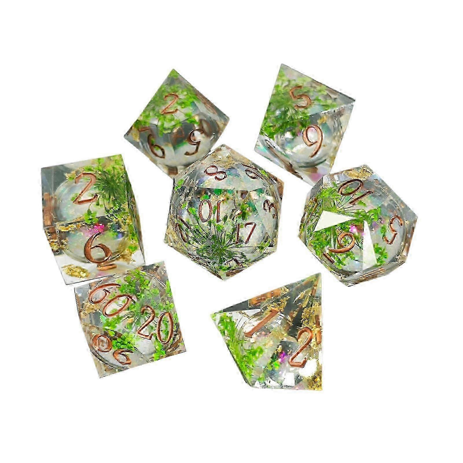 7x Polyhedral Dices Set Bar Toys D8 D10 D12 D20 Dices for Role Playing