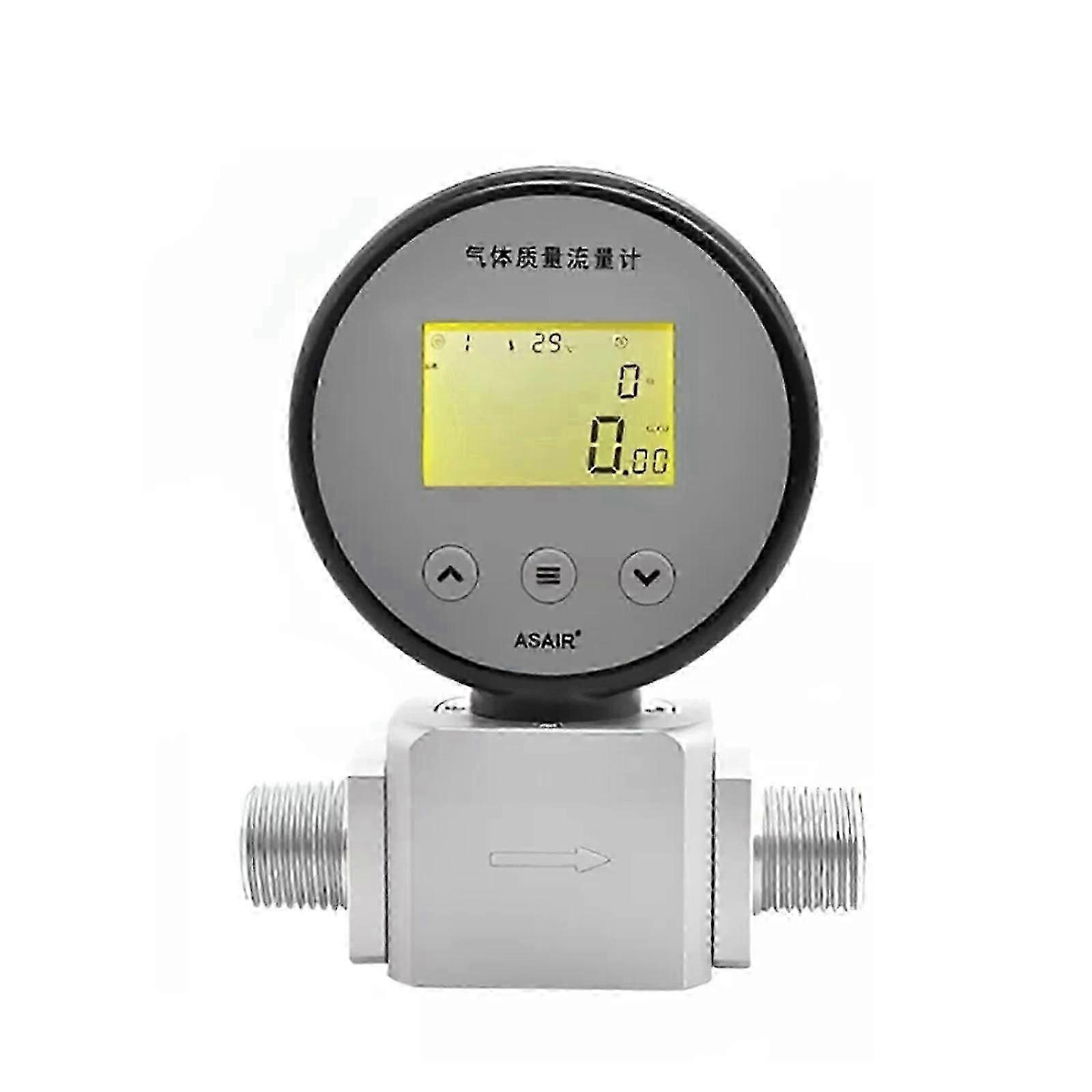 50ML-300L Digital Gas Flow Meter Gas Mass Air Nitrogen Oxygen Flow Rate Meter 3V jy