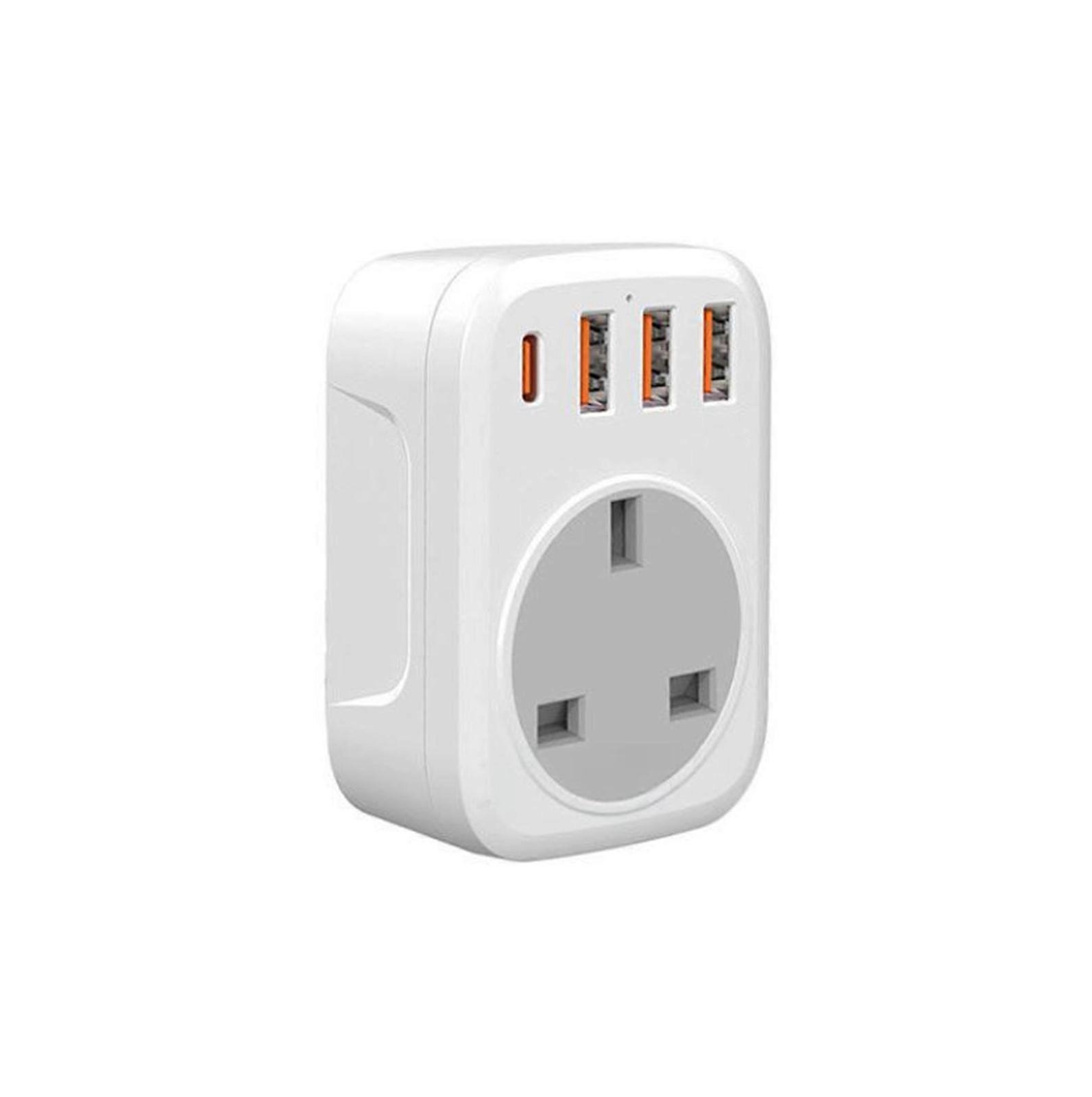 Power Adapter US Europe UK DE Adapter Travel Plug Adapter with 3 USB Port 1 USB C International Power Adapter Multicolor
