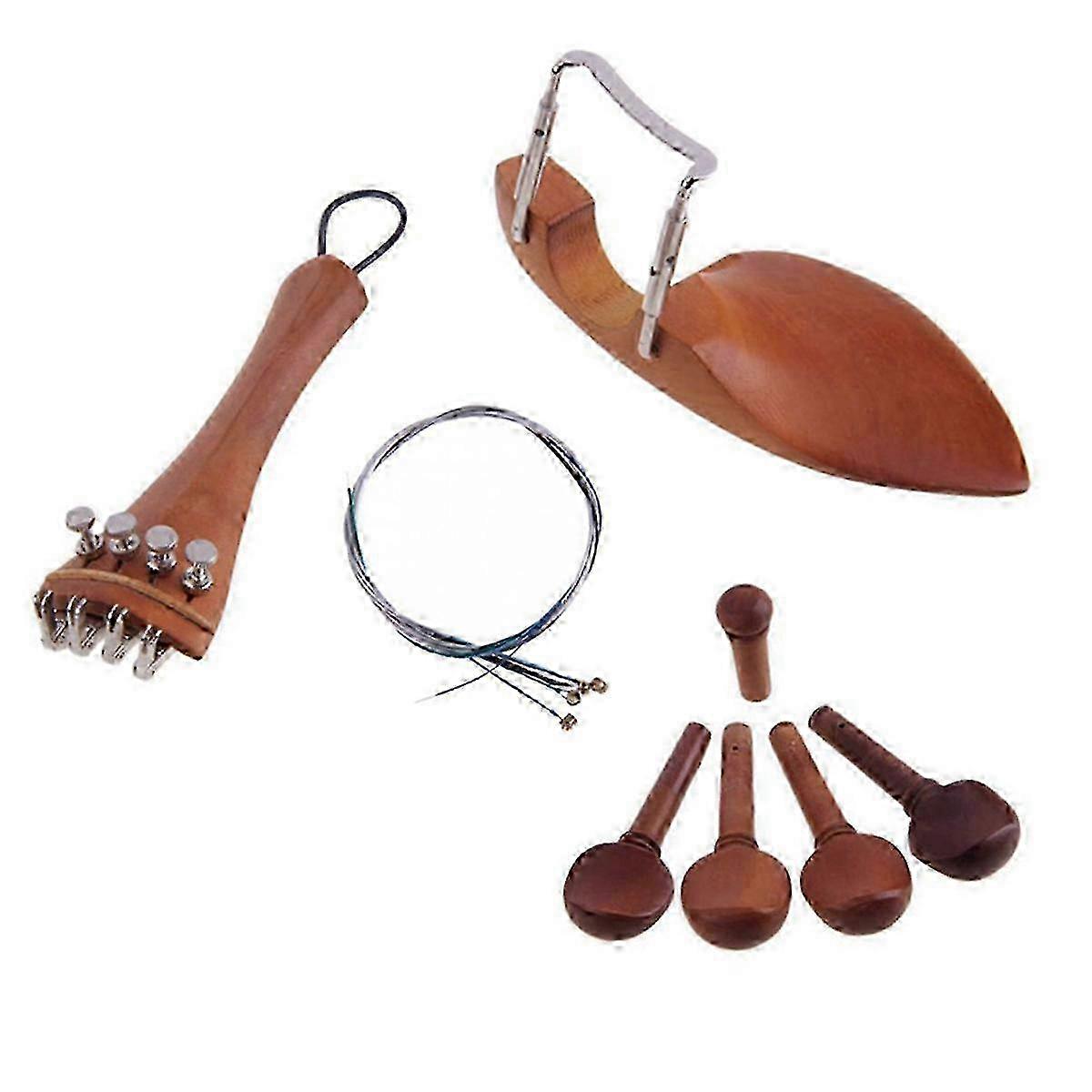 4/4 Violin Accessories, Tuning Pins, Draw Plate, Tail Strings, Chinrest, Screws, Fine-Tuning Violin 25-26
