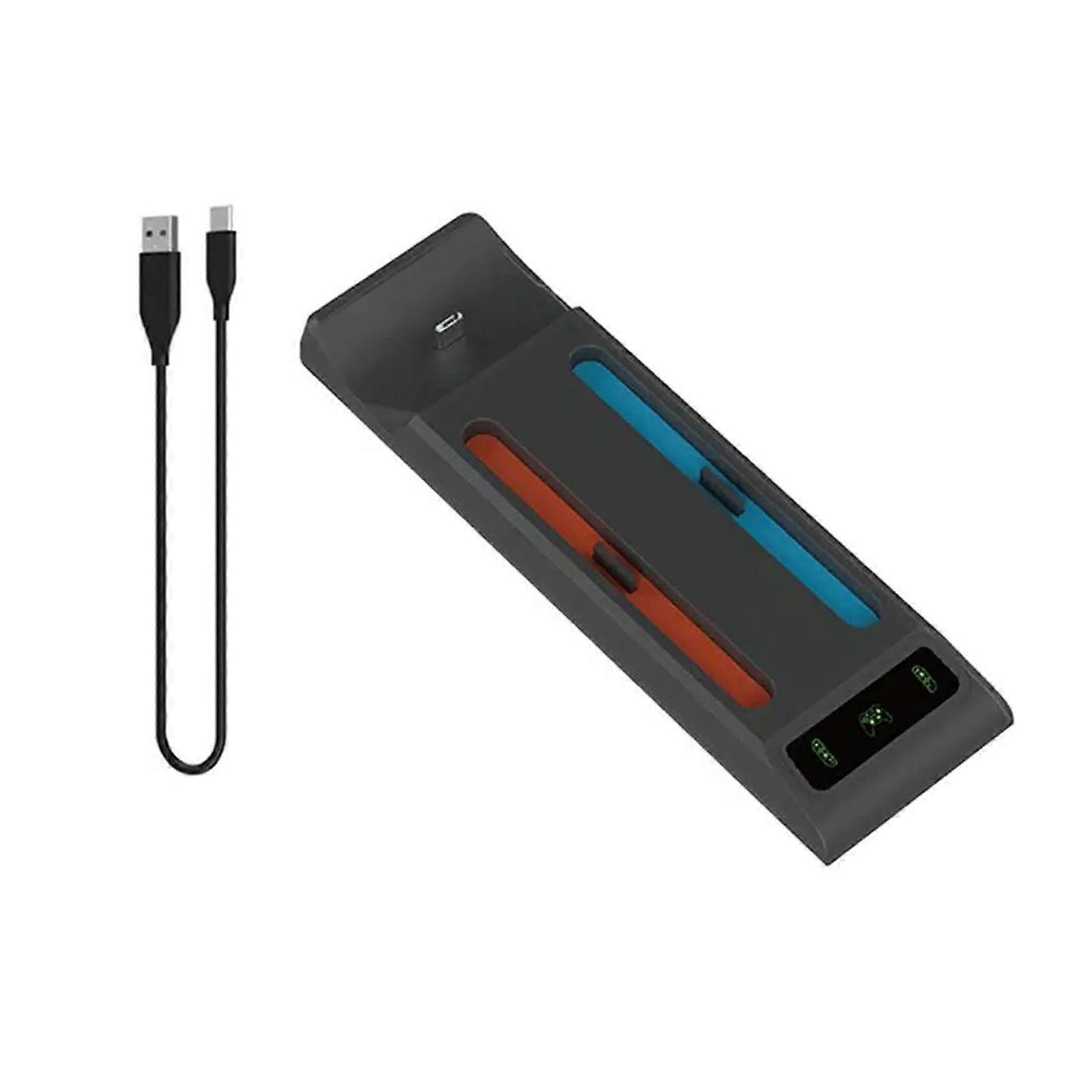 Fast Charge Double Controller Dock with LED Indicator ABS Small Stable Charging Station Easy to Carry for Switch2 Multicolor