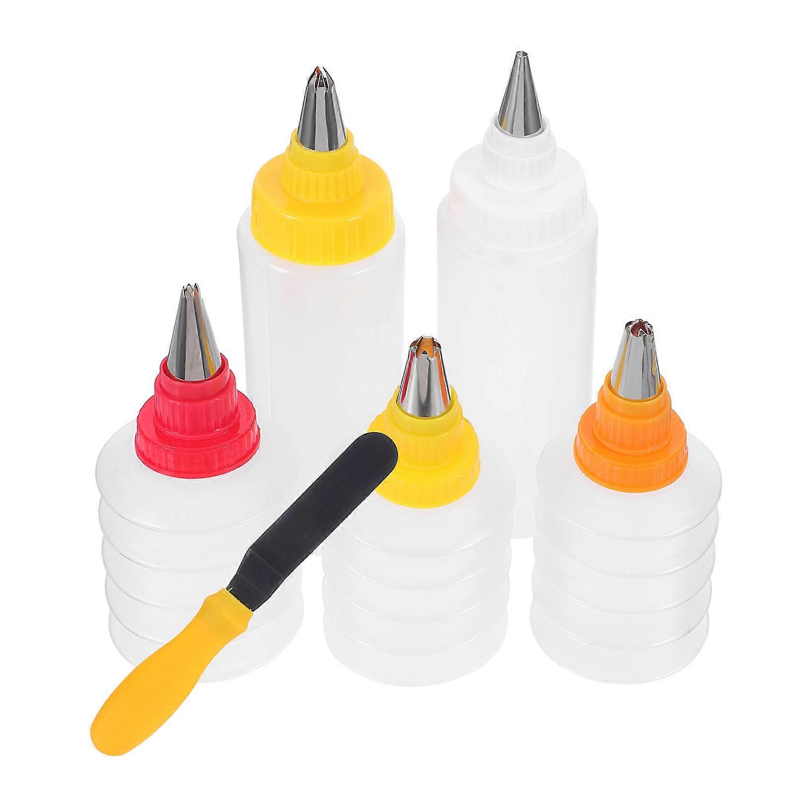 Transparent Cookie Decoration Bottle Icing Tool for Cake 6Pcs