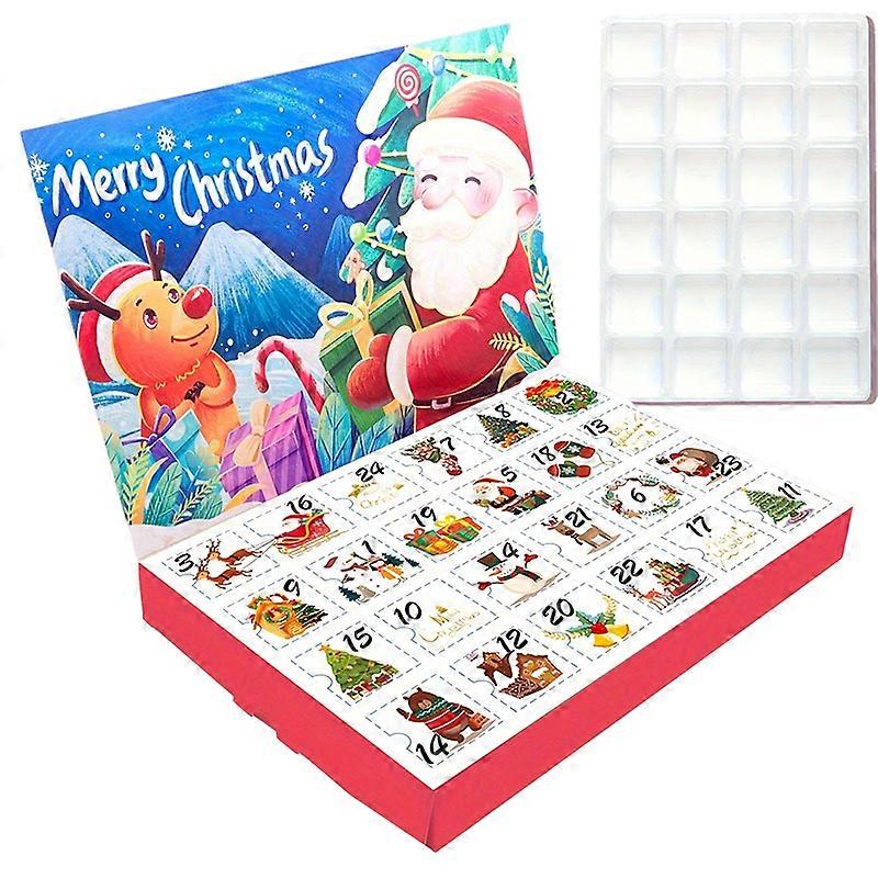 24 Days DIY Empty Christmas Gift Box Arrival Festival Calendar Box Xmas Advent Calendar Empty 2026 Christmas Puzzle Calendar