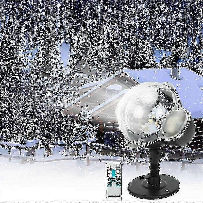 Snowfall Led Projector Light,lights With Rotating Remote Control Waterproof Landscape Snowflake Decorative Lighting For Party