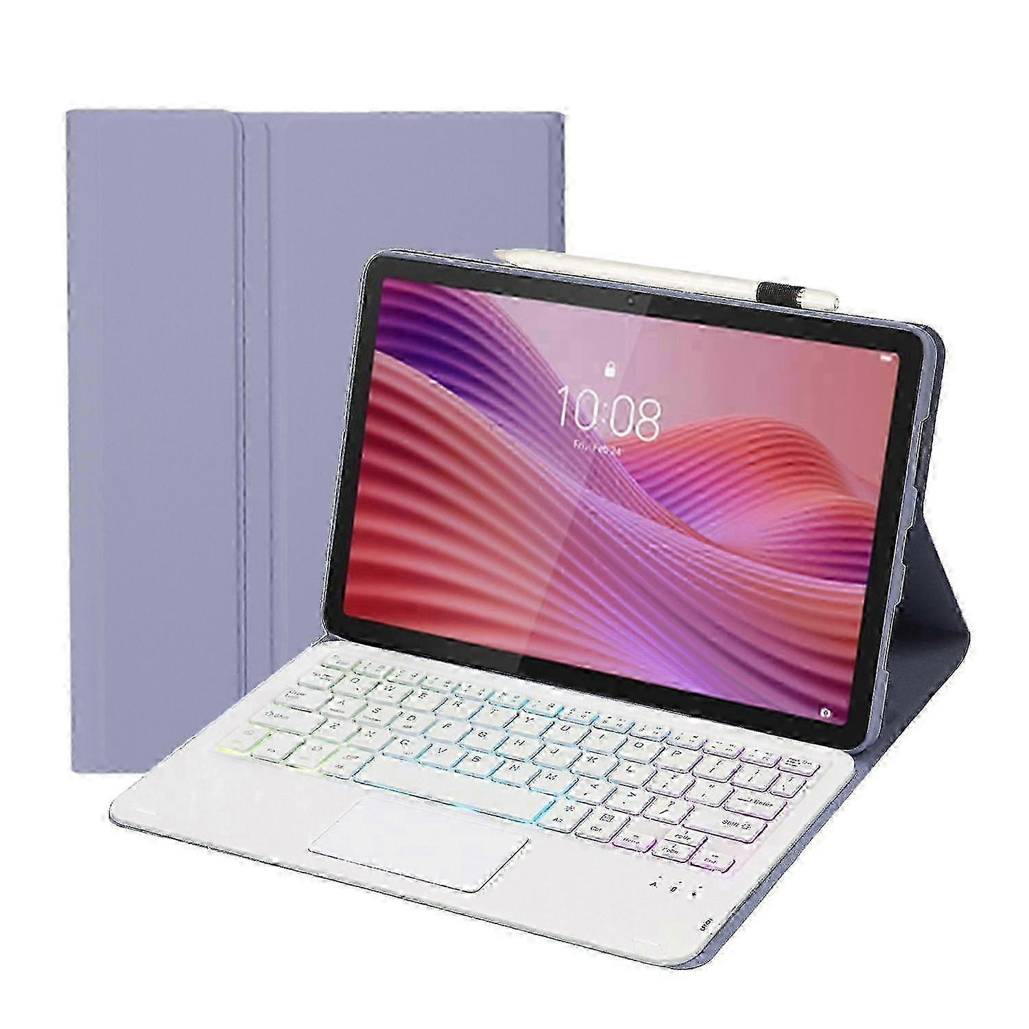 AM29-AS Ultra-thin Detachable Backlight Bluetooth Keyboard Leather Tablet Case with Touchpad