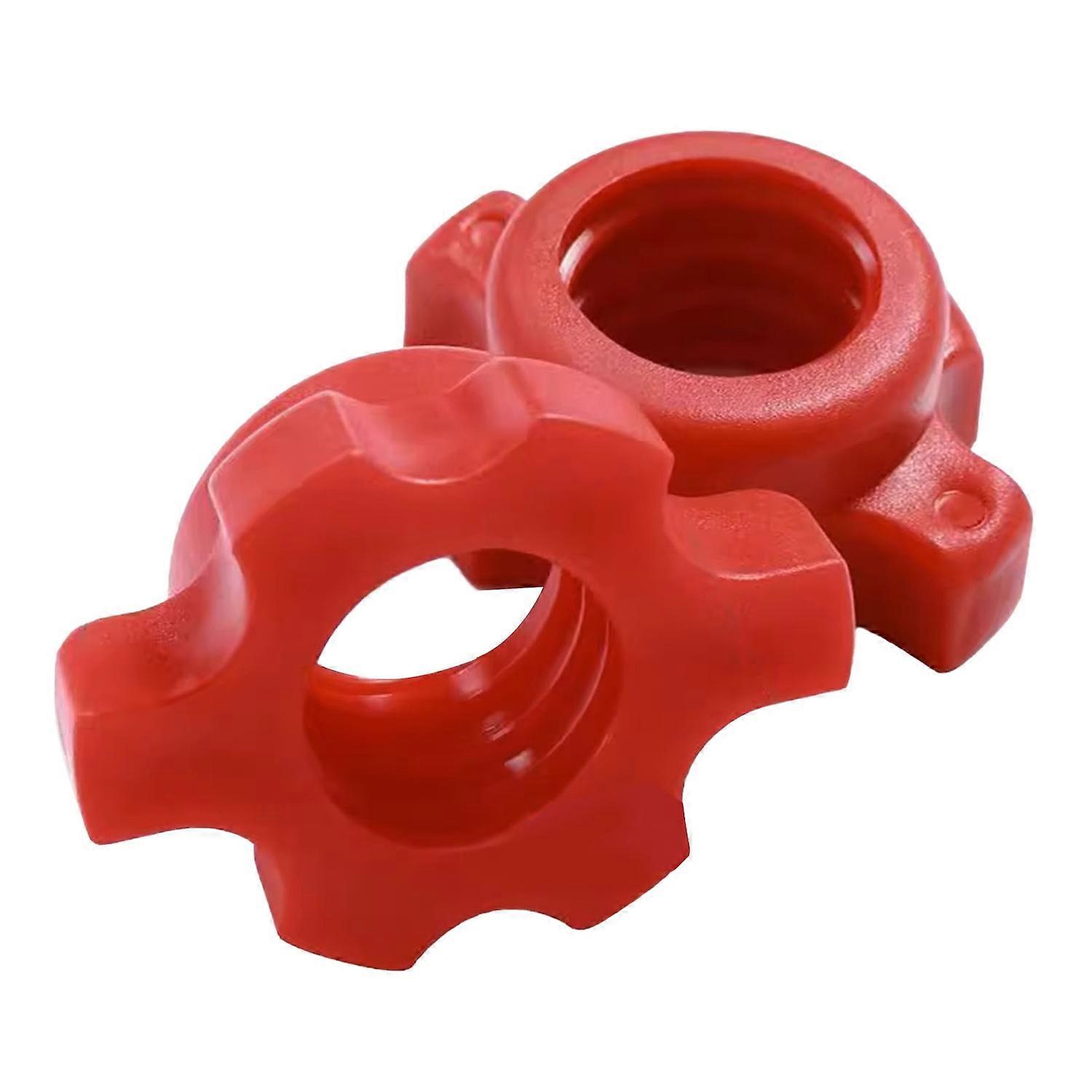 2PCS Dumbbell Nuts Red Spinlock Collar Screw Anti Slip Stable Secure Easy Operation Dumbbell Accesso