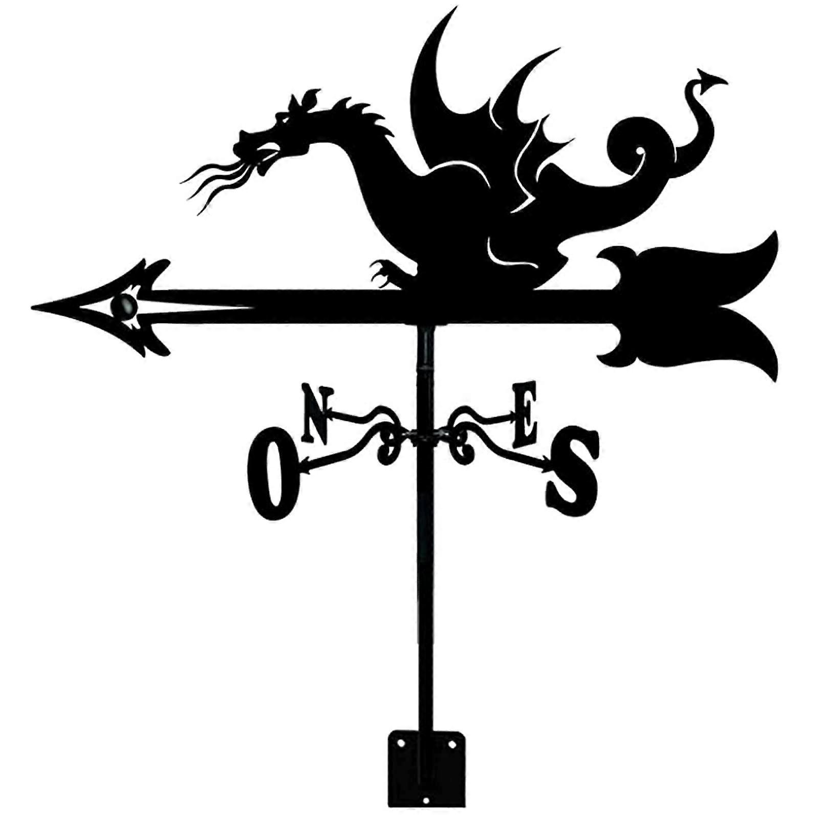 Metal Weather Vane with Animal Ornament, RustResistant Iron Wind Direction Indicator for Garden Scene, Mounting Bracket (Color B)