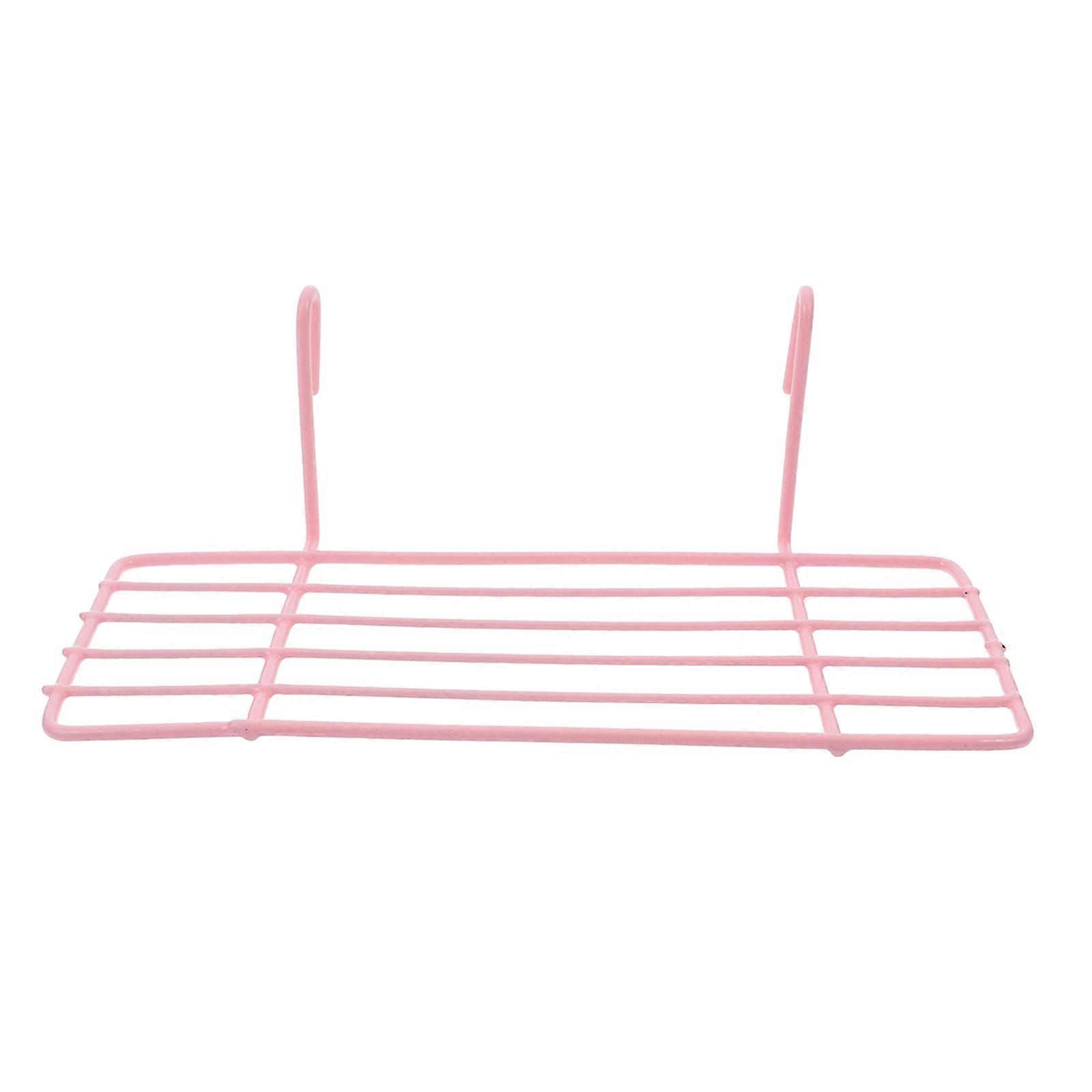 Grid Panel Shelf Wire Storage Basket Rack Straight Shelf for 5Pcs Pink