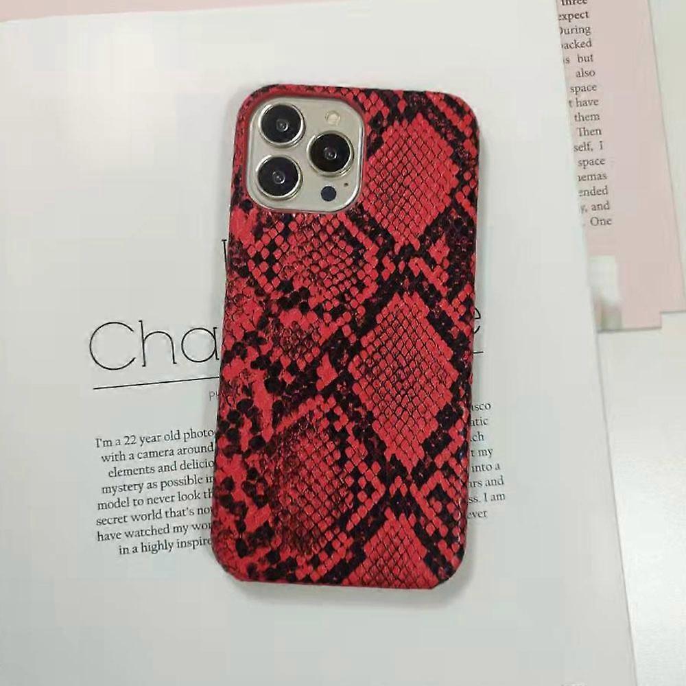Case for iPhone 17 Pro Red Python Texture Half Leather