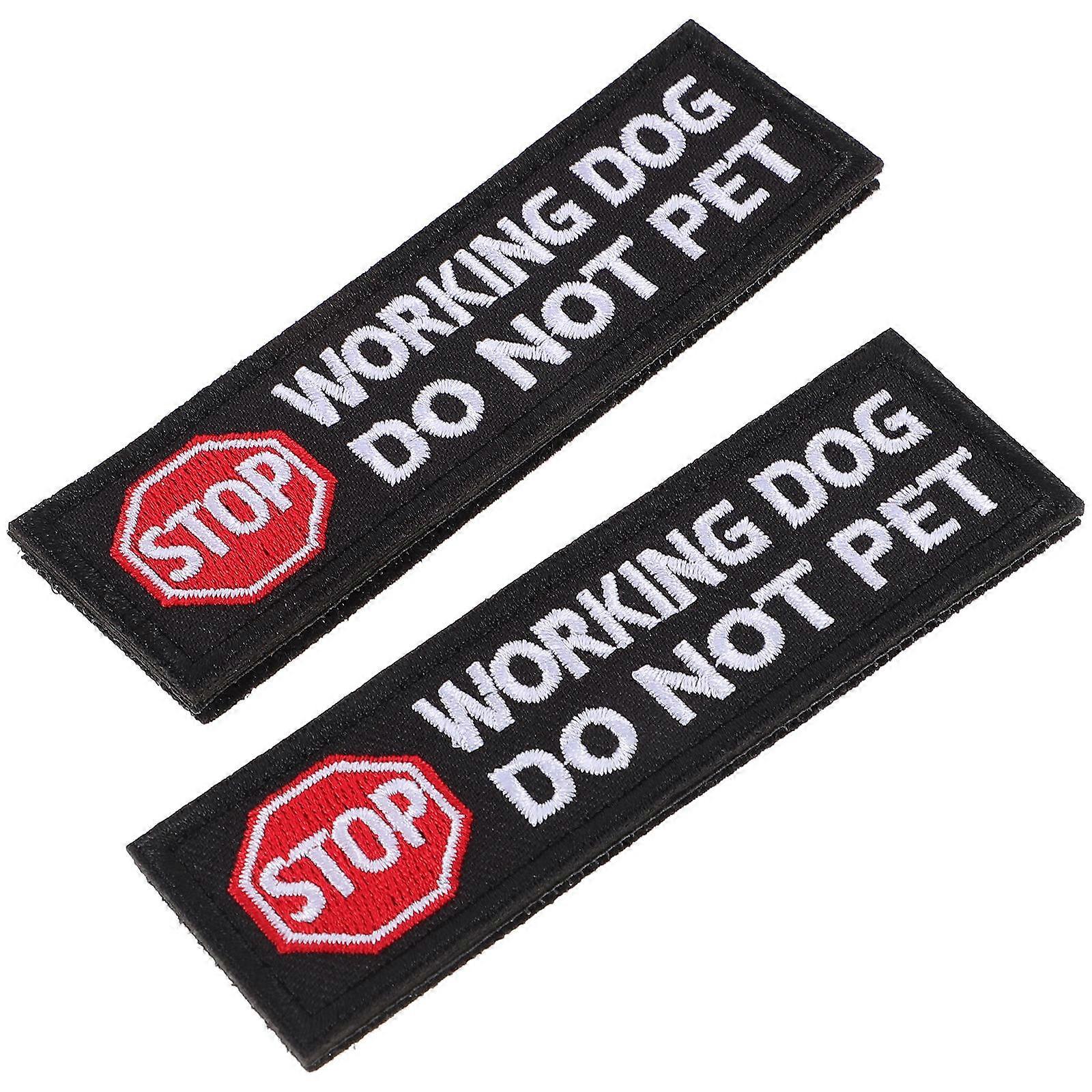 Dog Harness Identifier Dog Back Strap with Do Not Pet Patch for 2Pcs Pet Use