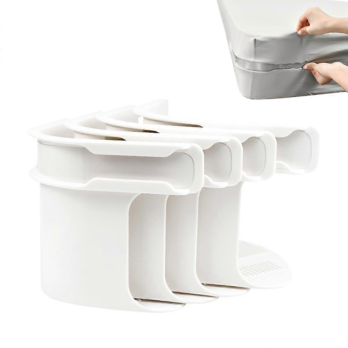 Fitted Sheet Holder, Non-Slip Sheet Clips, Open Corner Bed with Locking Strips, Mattress Protector