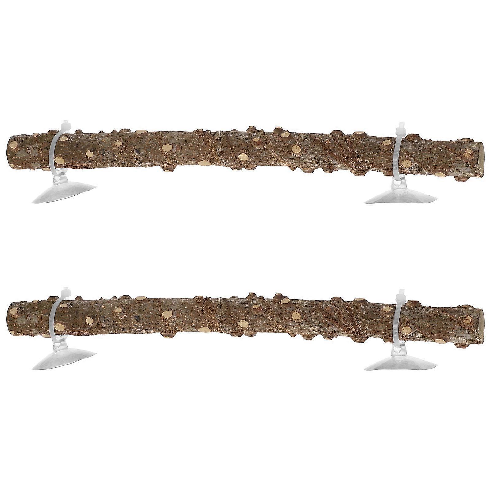 Reptile Climbing Stick for Bearded Dragon Habitat 2Pcs with Suction Cup and Zip Ties