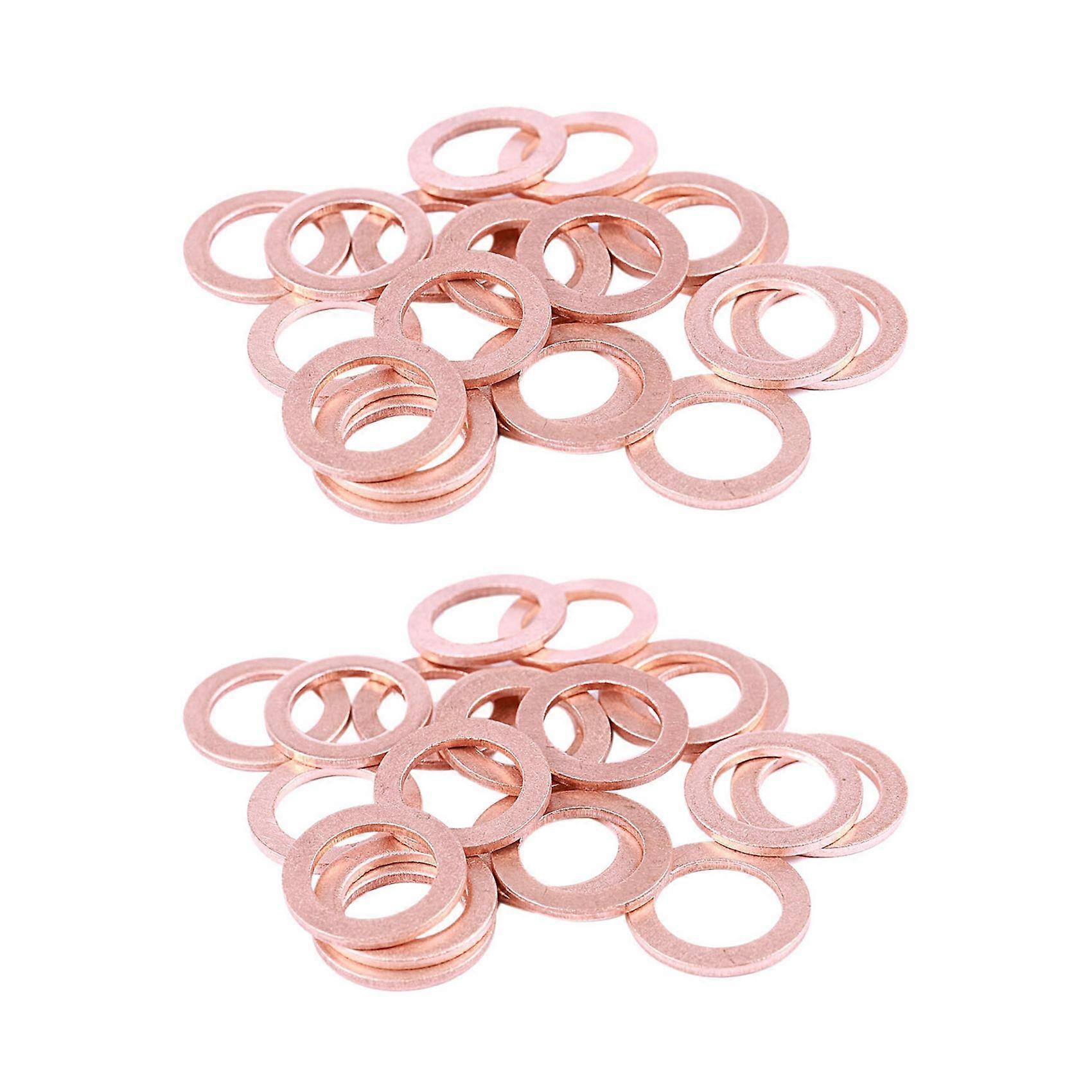 40Pcs 12mm X 18mm X 1.5mm Copper Flat Washer Ring Sealing Fitting