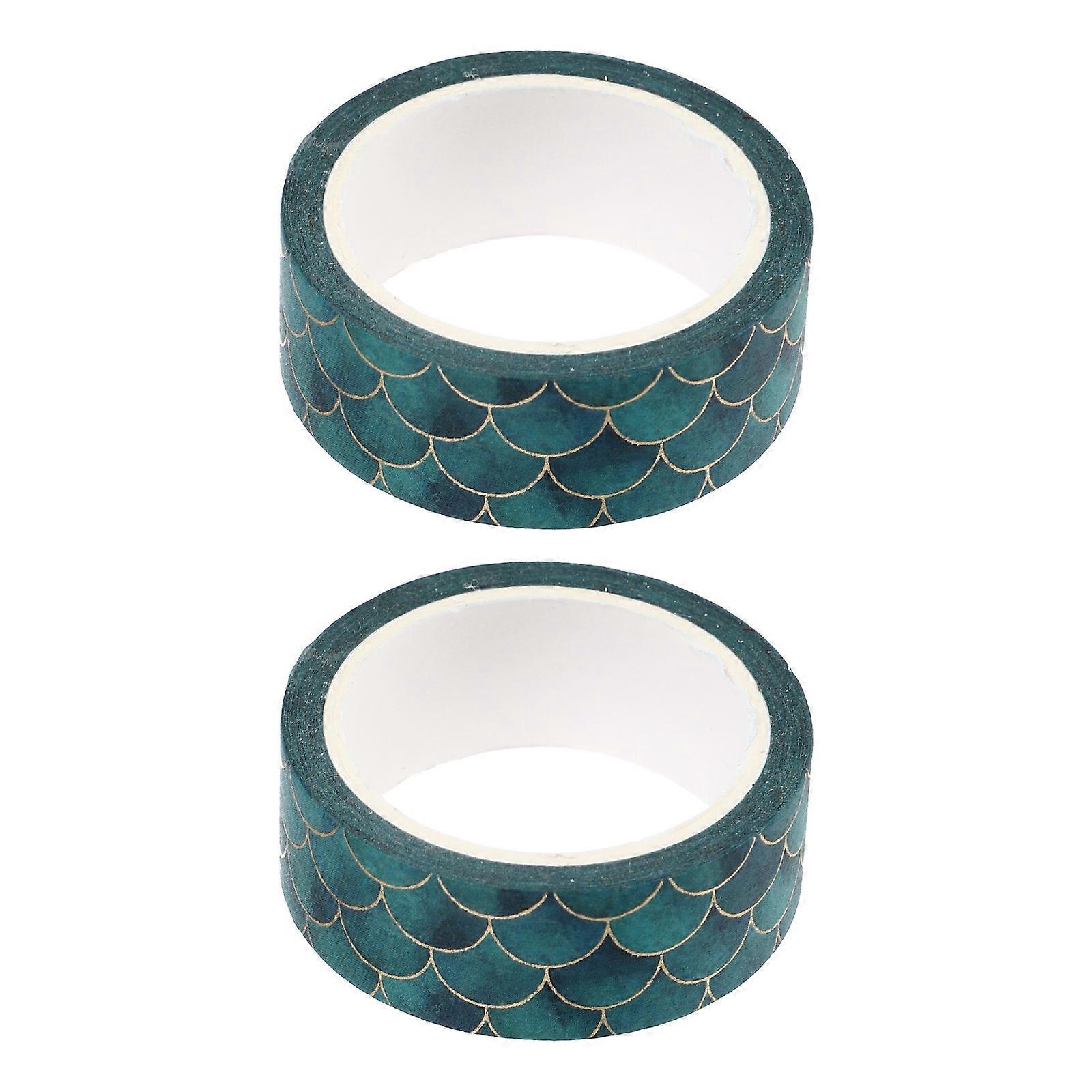 2pcs Fish Scale Pattern DIY Paper Stickers Decorative Tapes (Assorted Color)