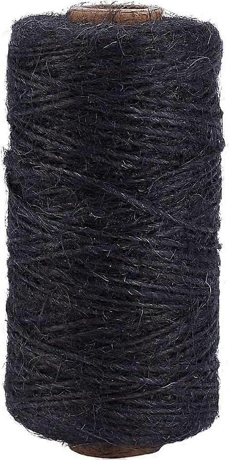 100M/328 Feet Black Jute Cord 1mm Rope Twine Macrame Natural Jute Thin Handmade Garden Wrapping Packing Hemp Hanging Roll String Thread for Gardening 