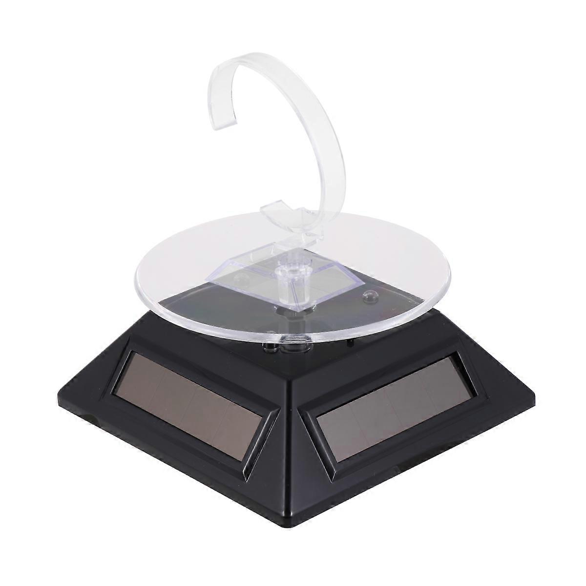 Solar Display Stand Rotating Platform for Display Use 3Pcs Black with Light