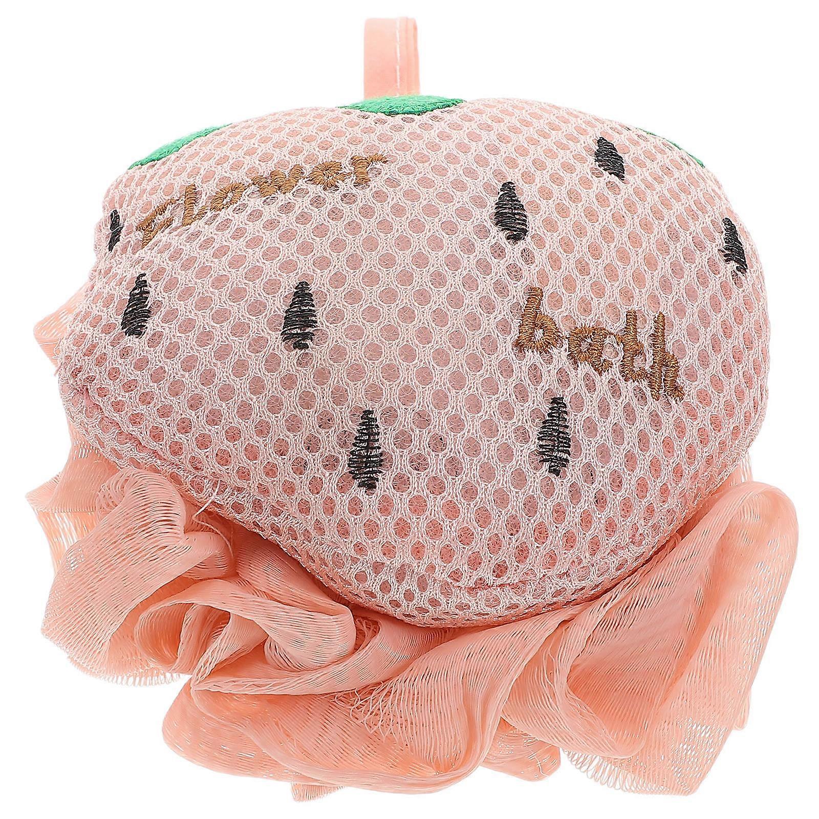Bath Loofah Strawberry Sponge for Exfoliating Double Sided Shower Pouf