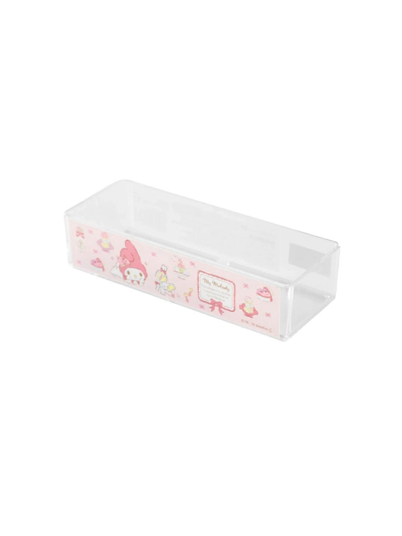 1pc Sanrio Hello Kitty desktop storage box, rectangular transparent uncovered storage box for jewelry and cosmetics