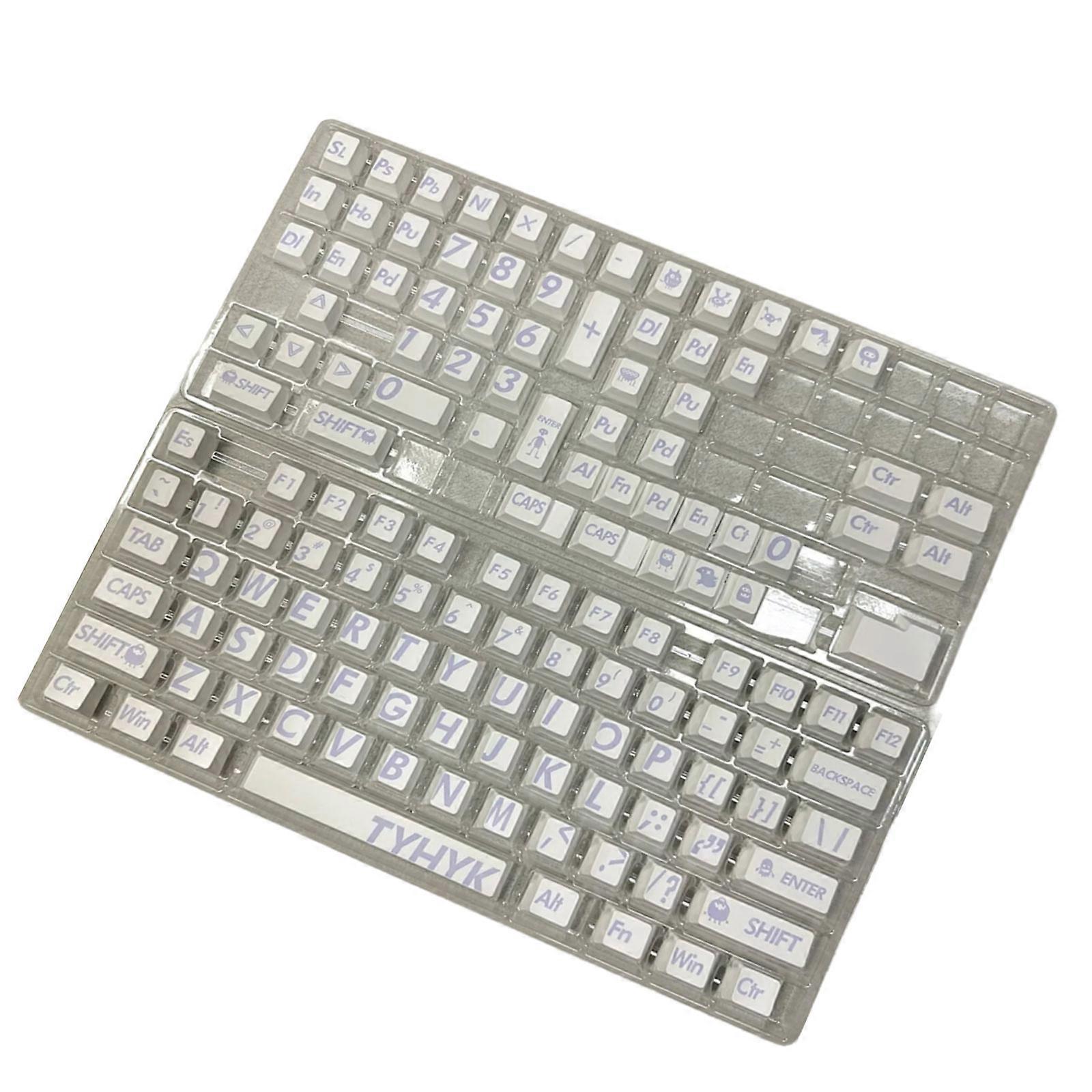 126Keys Large Characters Lavenders PBT Keycaps Cherry Profile Keycaps for Mechanical Keyboards Personalize Keycaps Multicolor
