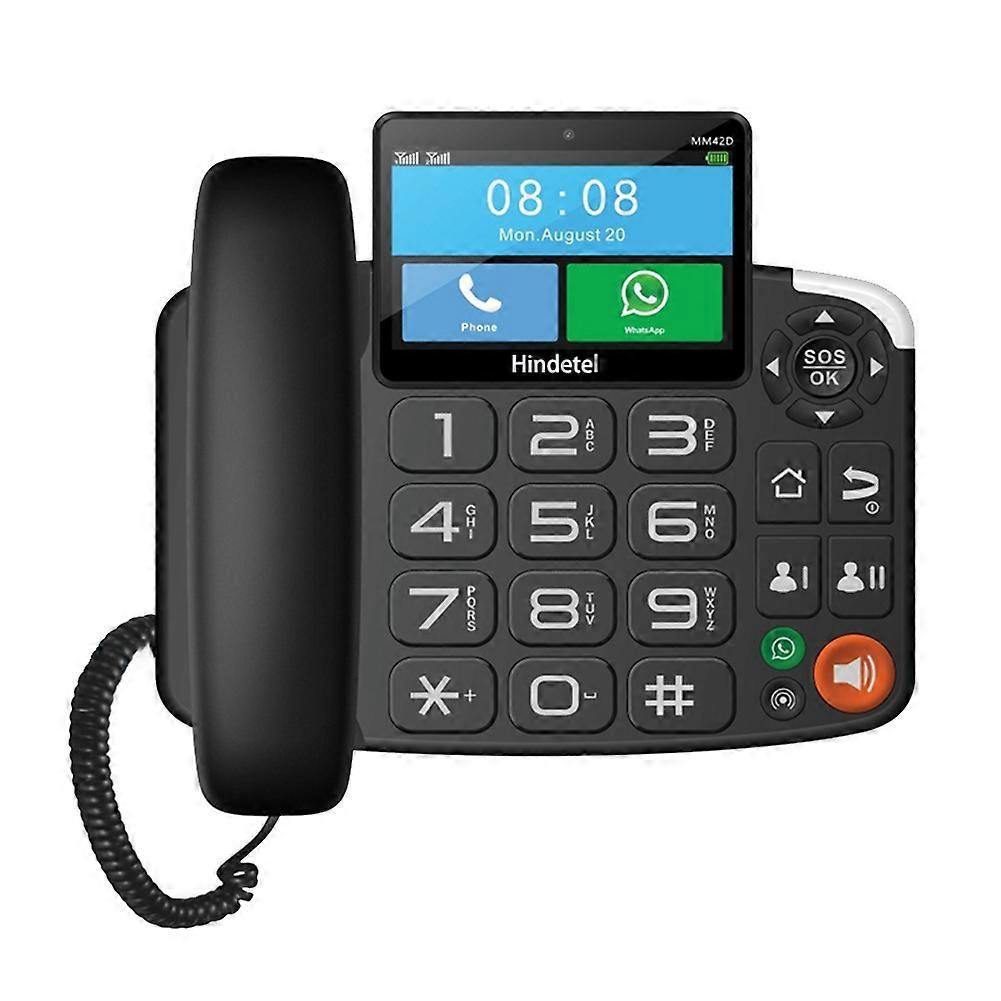 TUYA WIFI Video Recording Phone Cordless SIM Card Phone with 4G Network and Radio Alarm for Home Office EU-PLUG