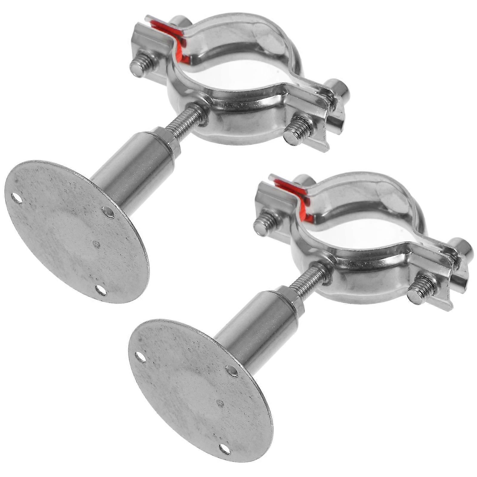 2Pcs Stainless Steel Pipe Support Clamp for Wall Mount Pipe Bracket