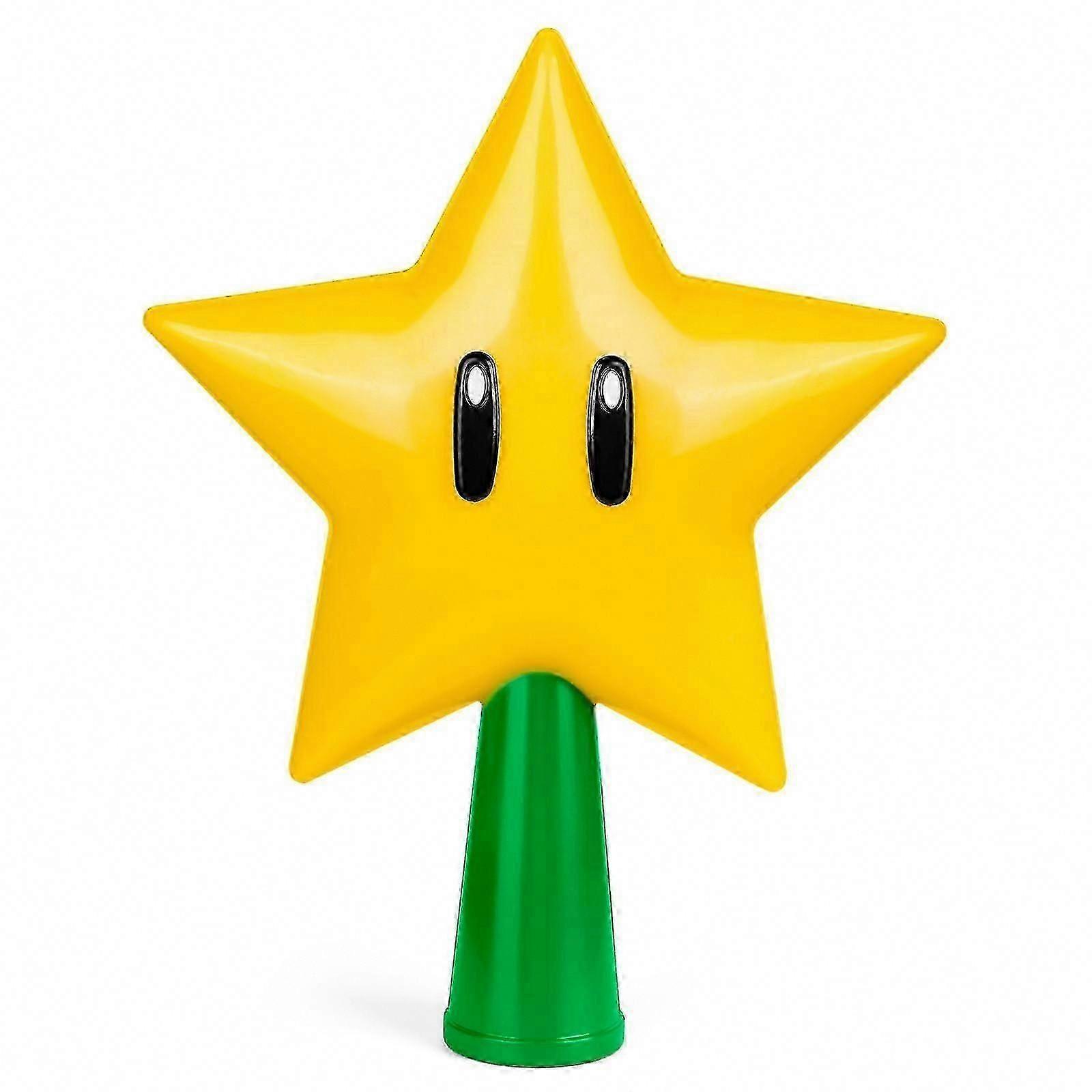 LED Light Up Mario Star Christmas Tree Topper Plug-in Super Decorations