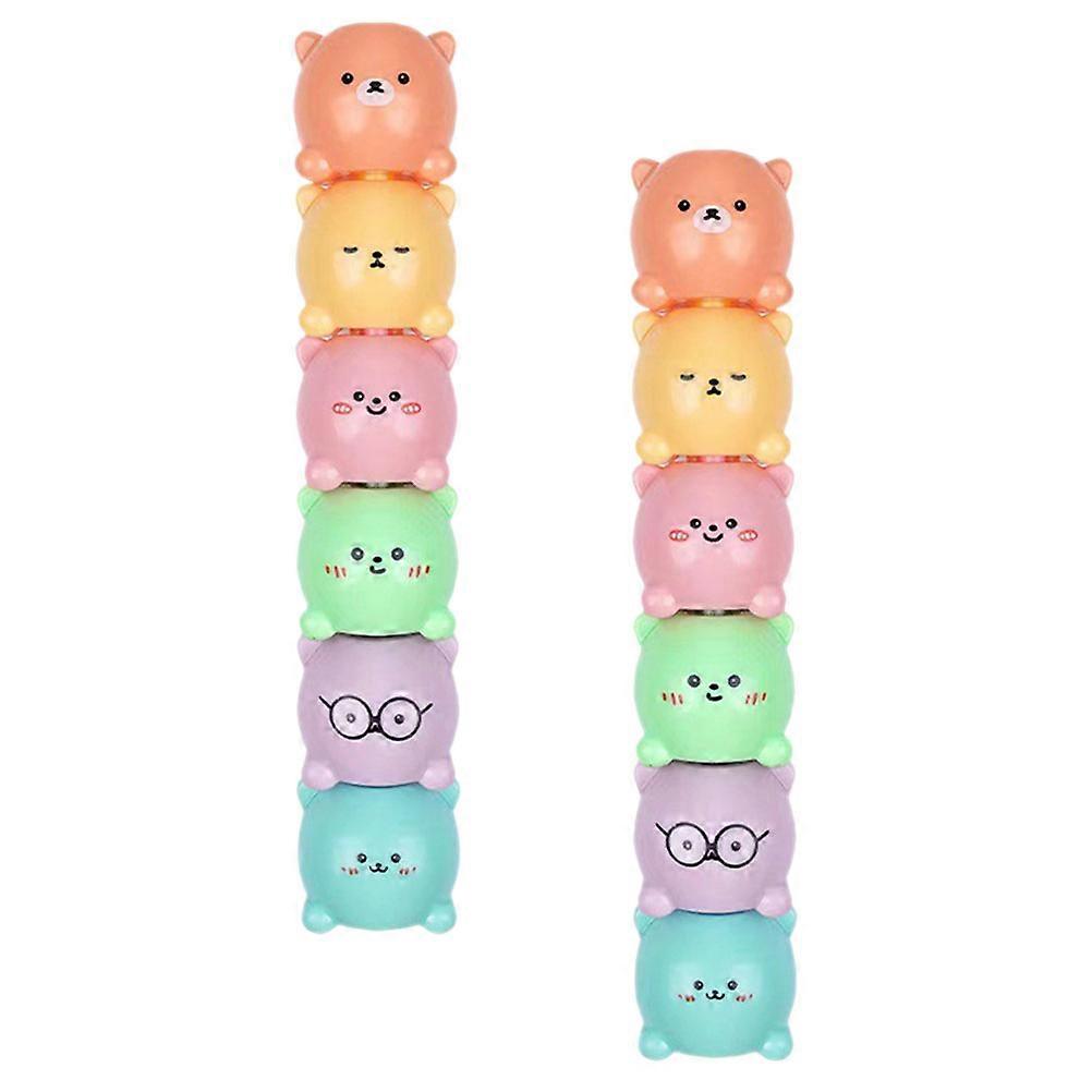 Stackable Markers Bear Shape Highlighter Pen for Marking 4Sets Multi
