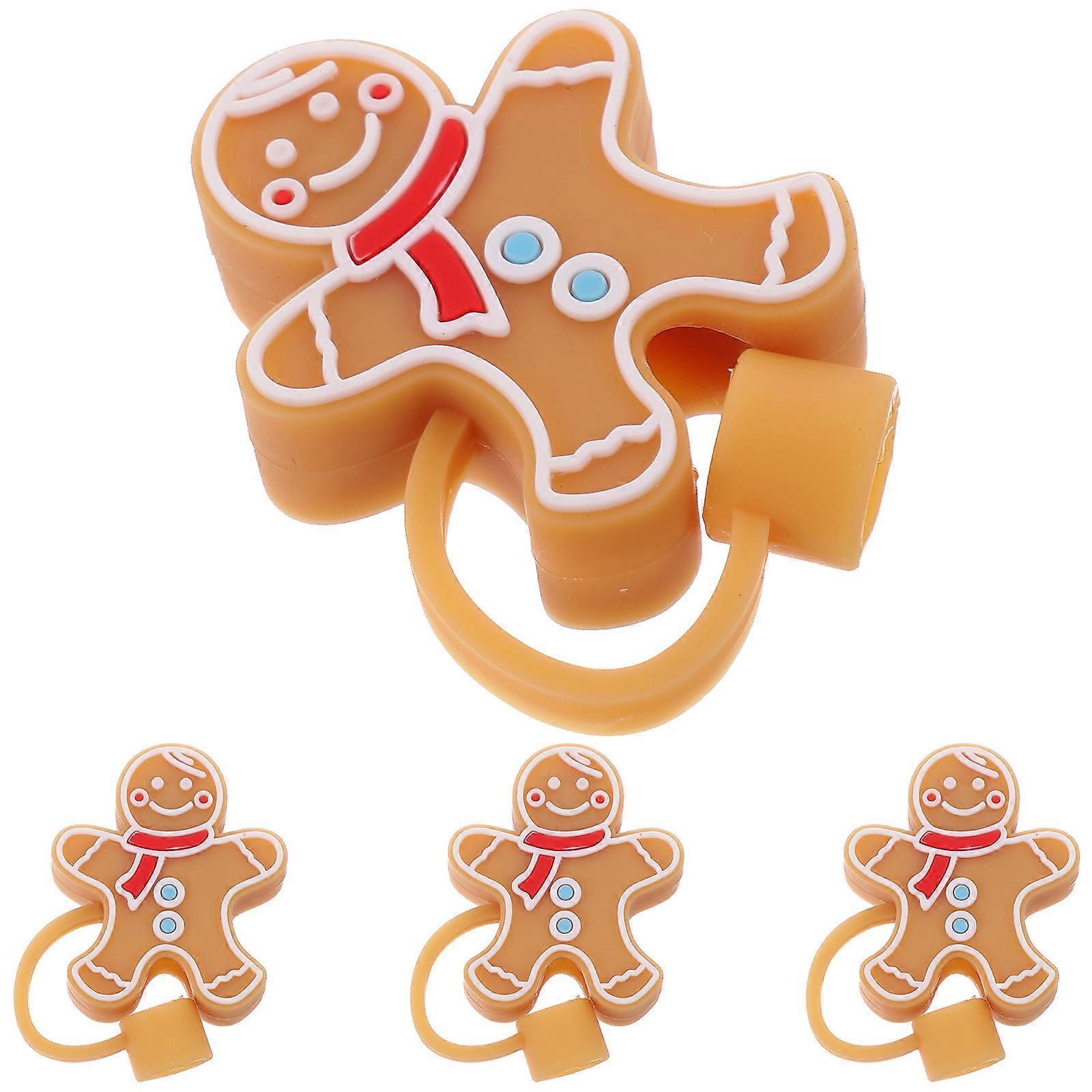 Drinking Straw Caps Silicone Material for Protection Use 8Pcs Brown