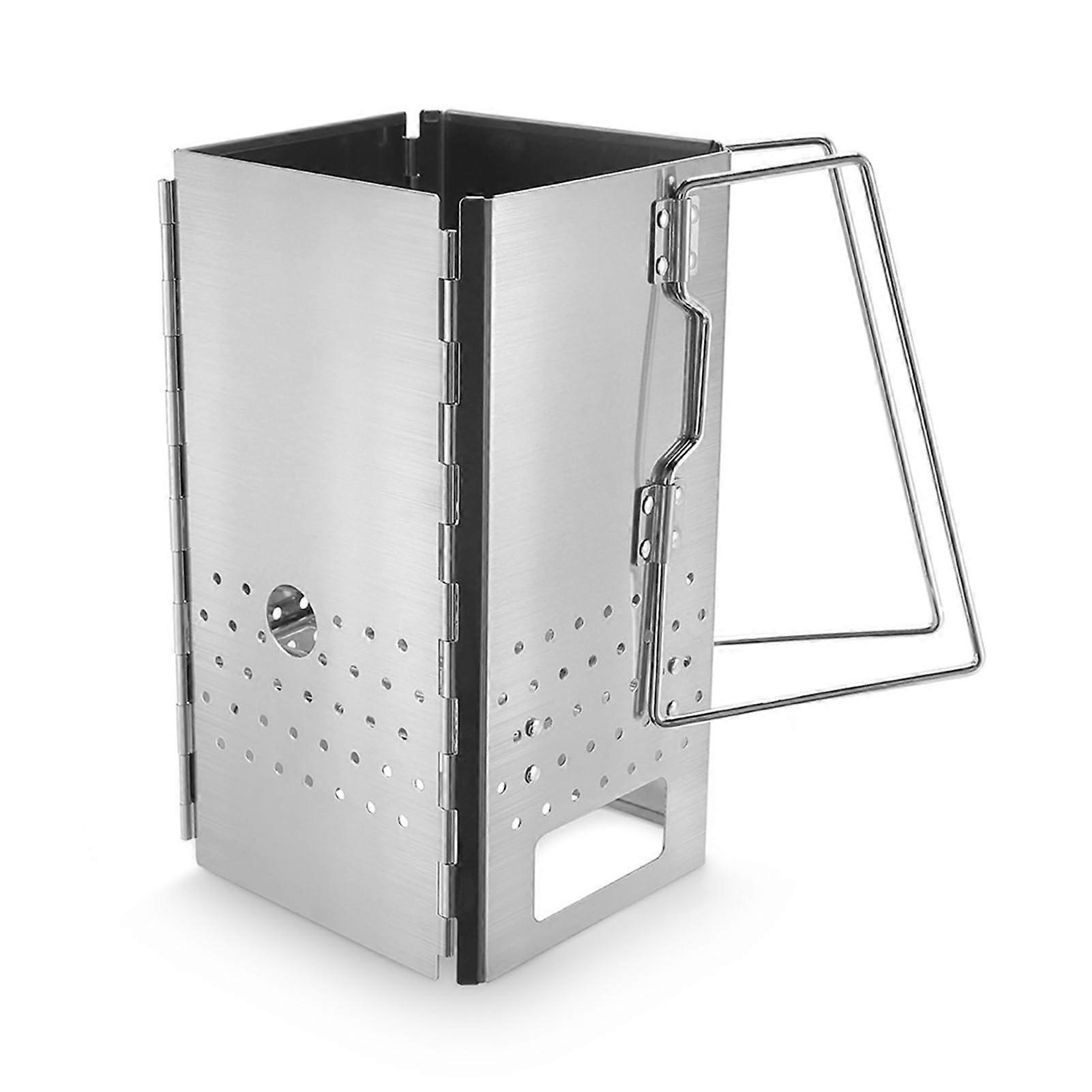 Charcoal Chimney Starter Stainless Steel BBQ Fire Starter with Quick Heating and Foldable Design
