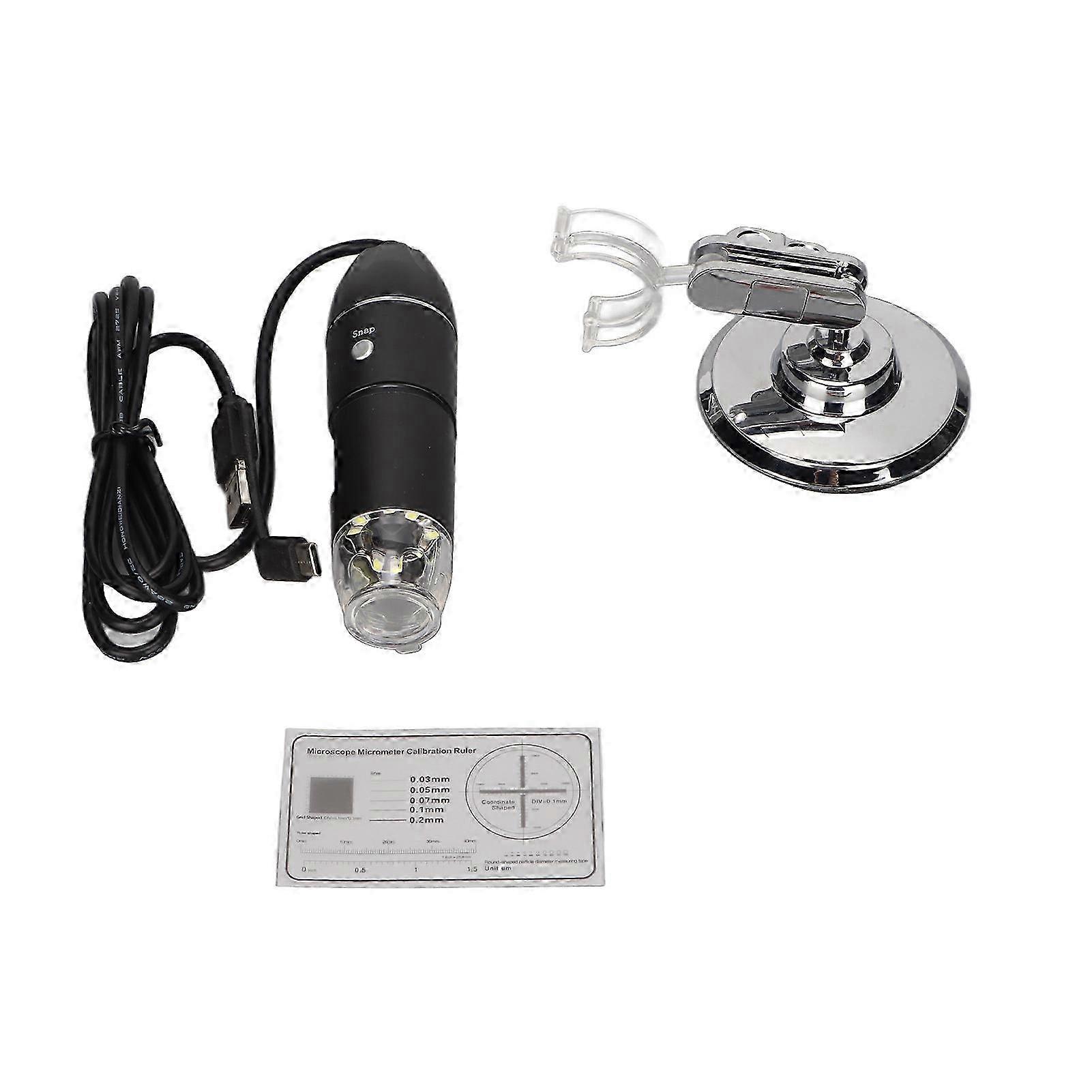 2026 Adjustable 3 in 1 Type C Micro USB 8 LED Digital Microscope 50x?1600x Magnification for Window A-B