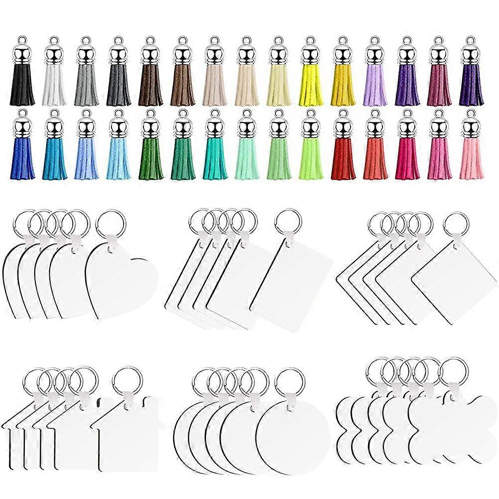 Diy Blanks Sublimation Keychains Square Mdf for Keychain Accessories 30 Sets