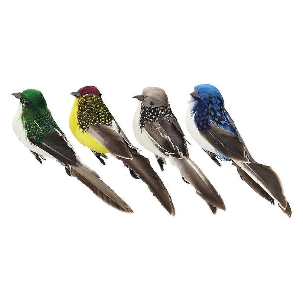 Simulation Birds for Garden Decor Ornaments 4Pcs Set