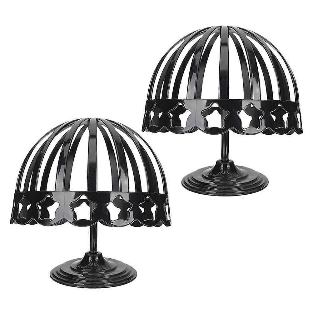 Hat Retail Stand for Caps 2Pcs Black Plastic Holder for Hat Display