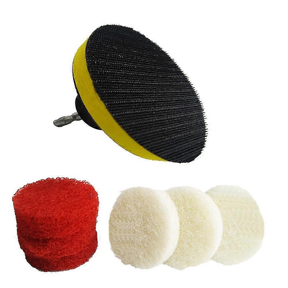 Power Scrubber Drill Plate Brushes Cleaning Sofa Bathroom Tile Grout Waxing Kit