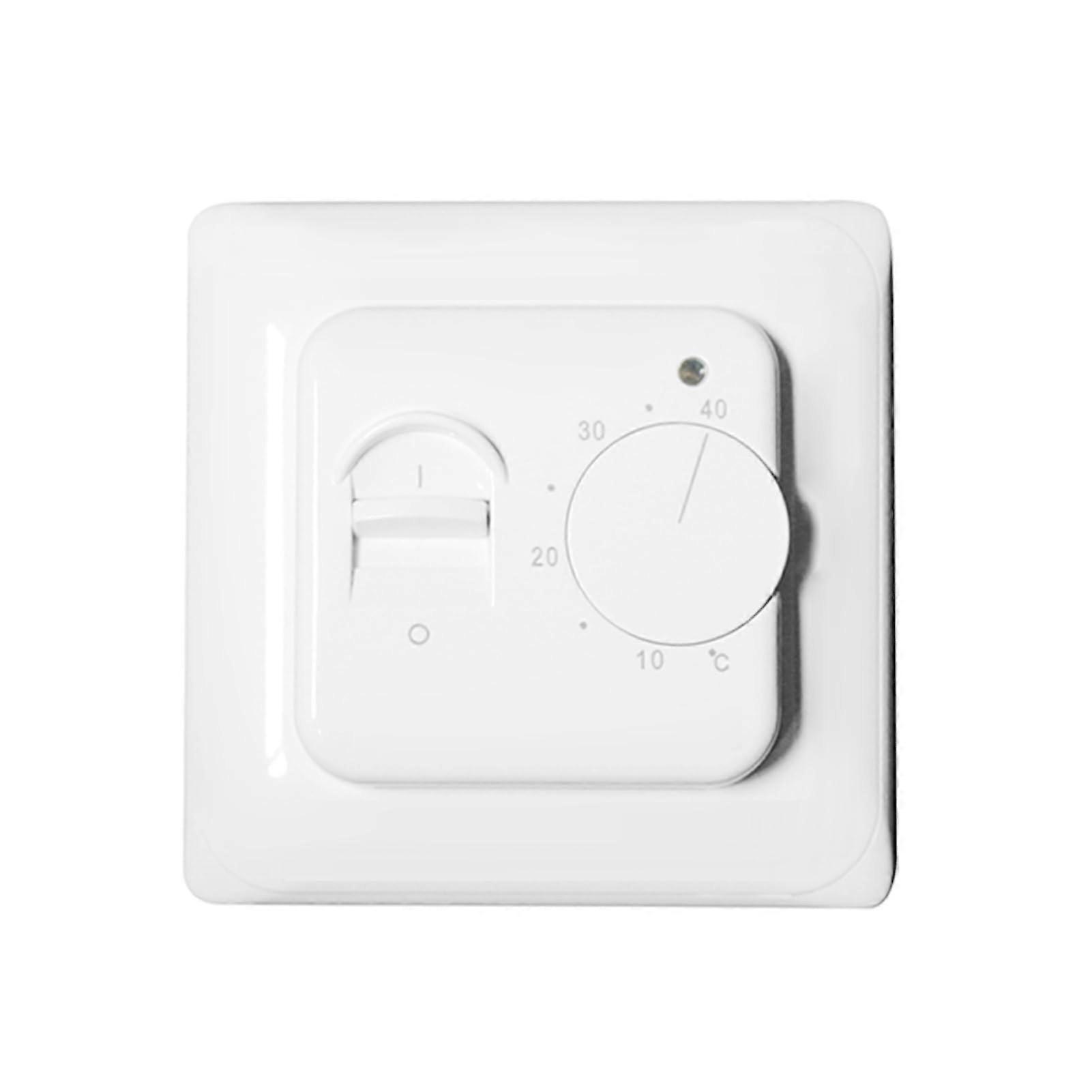Underfloor Heating Thermostat with LED Indicator and External Sensor, ABS PC Manual Controller White