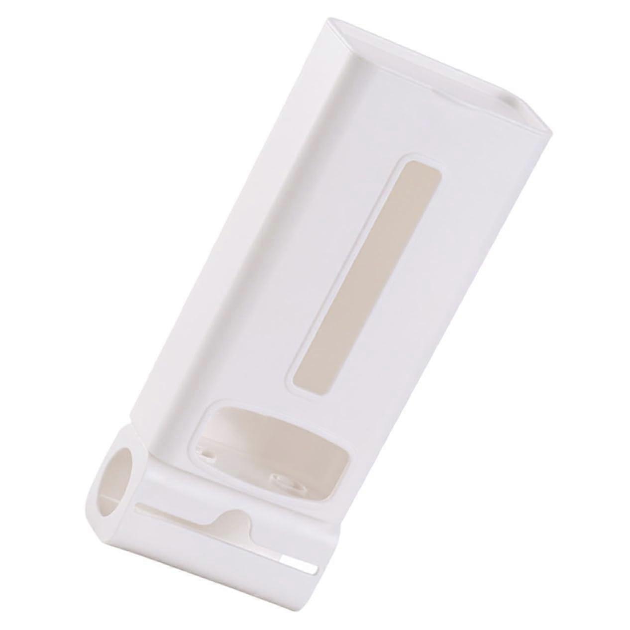 Wall Mounted Trash Bag Dispenser SpaceSaving Kitchen Plastic Grocery Bag Holder White