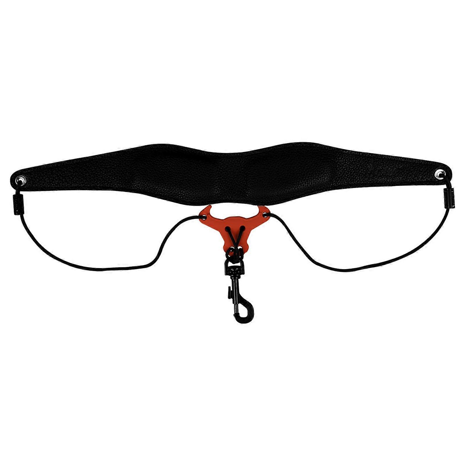 Saxophone Neck Strap with Double Shoulder Support, Ergonomic Adjustable Leather, Black