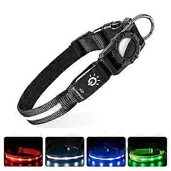 LED Light Nylon Pet Dog Neck Collar Gift with Protective Cover for AirTag Tracker (CE Certified)