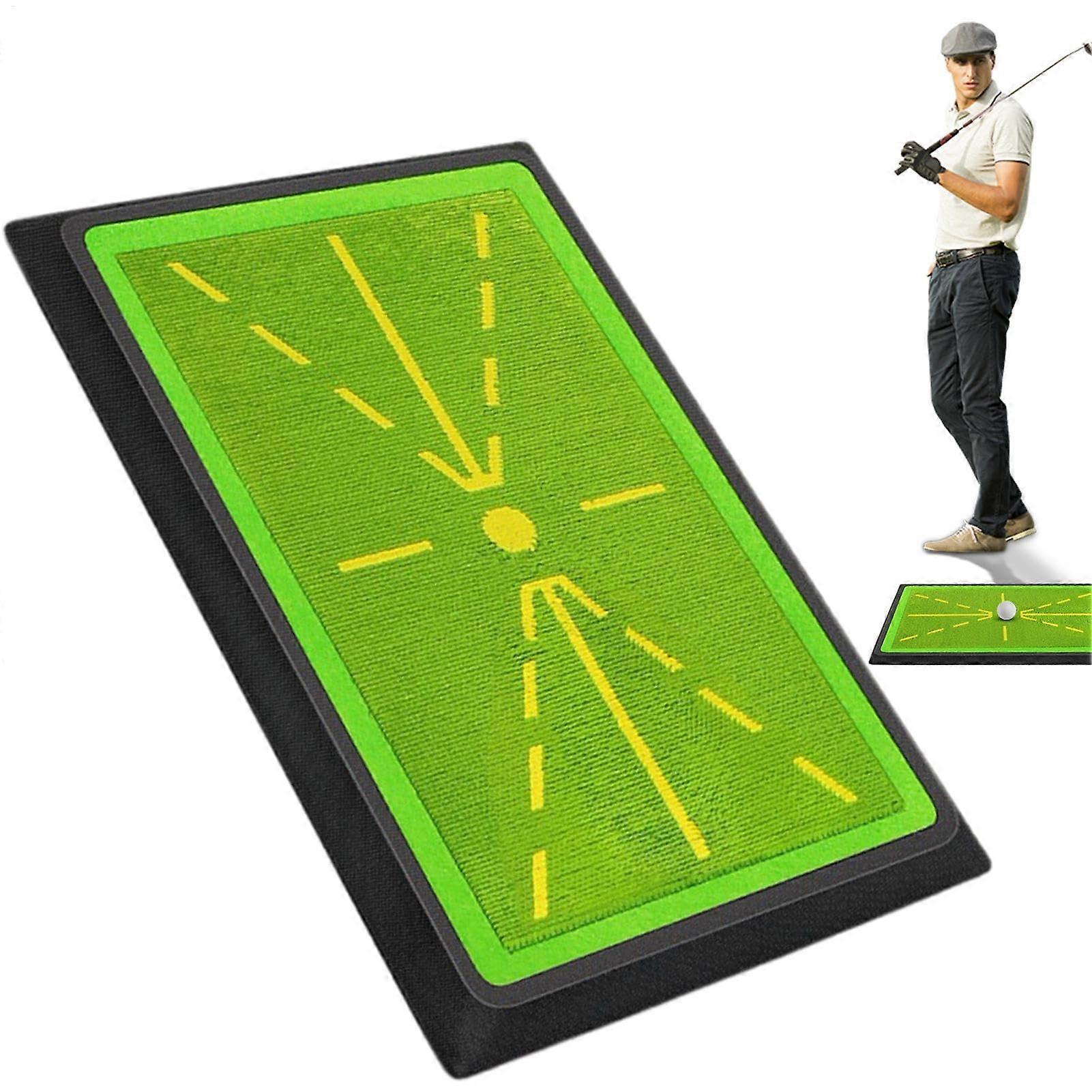 Golf Swing Training Mat with NonSlip Base, Foldable Durable Golf Practice Mat for Beginners and Pros