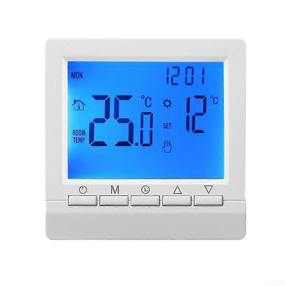 Digital Thermostat with LCD Display, Programmable 5+2 Day Room Control for Gas Boiler Heating