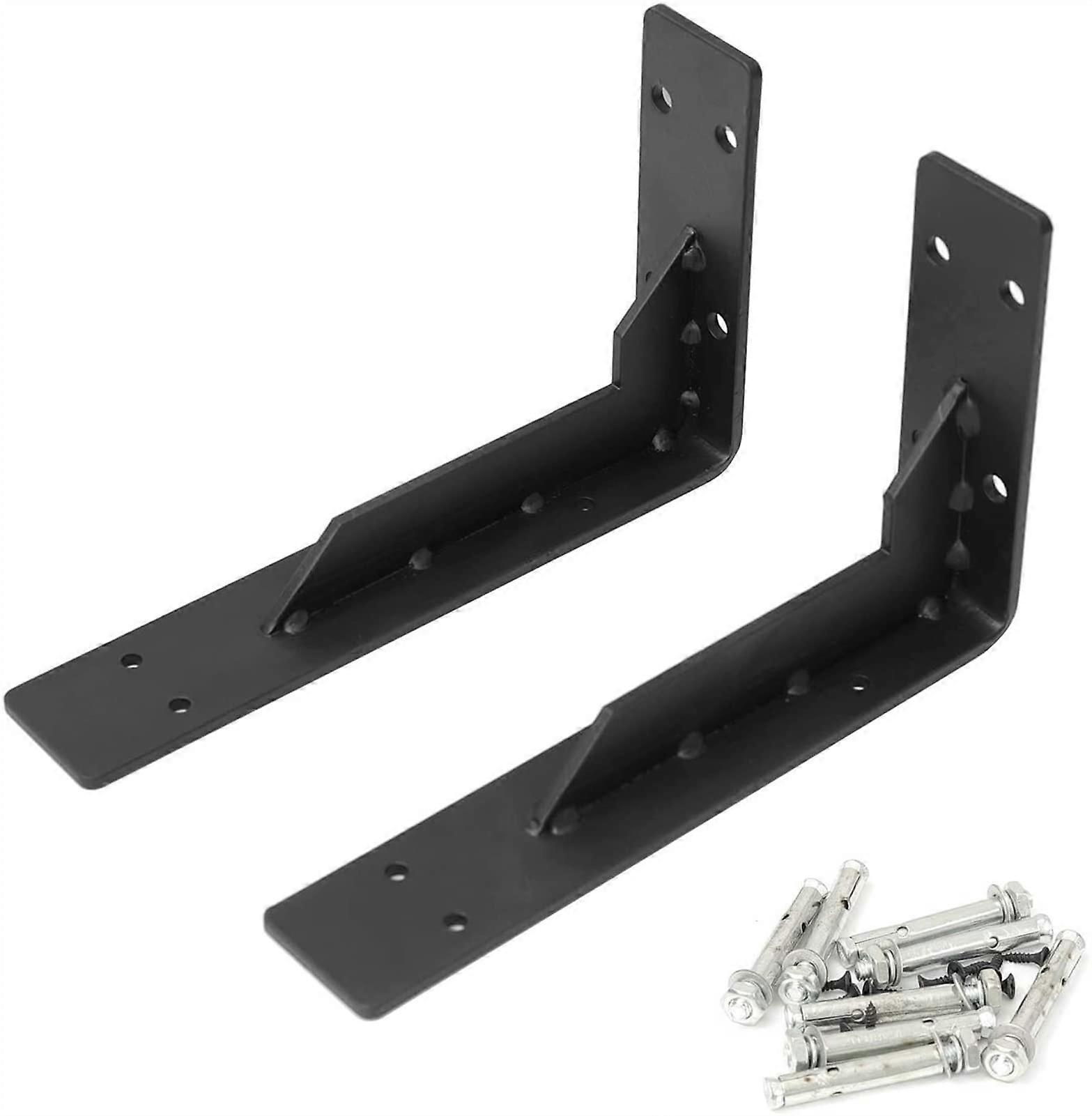 Angle Brackets for Wood, Heavy Duty Triangular Iron Shelf Bracket 20x10cm for Cabinet and Table