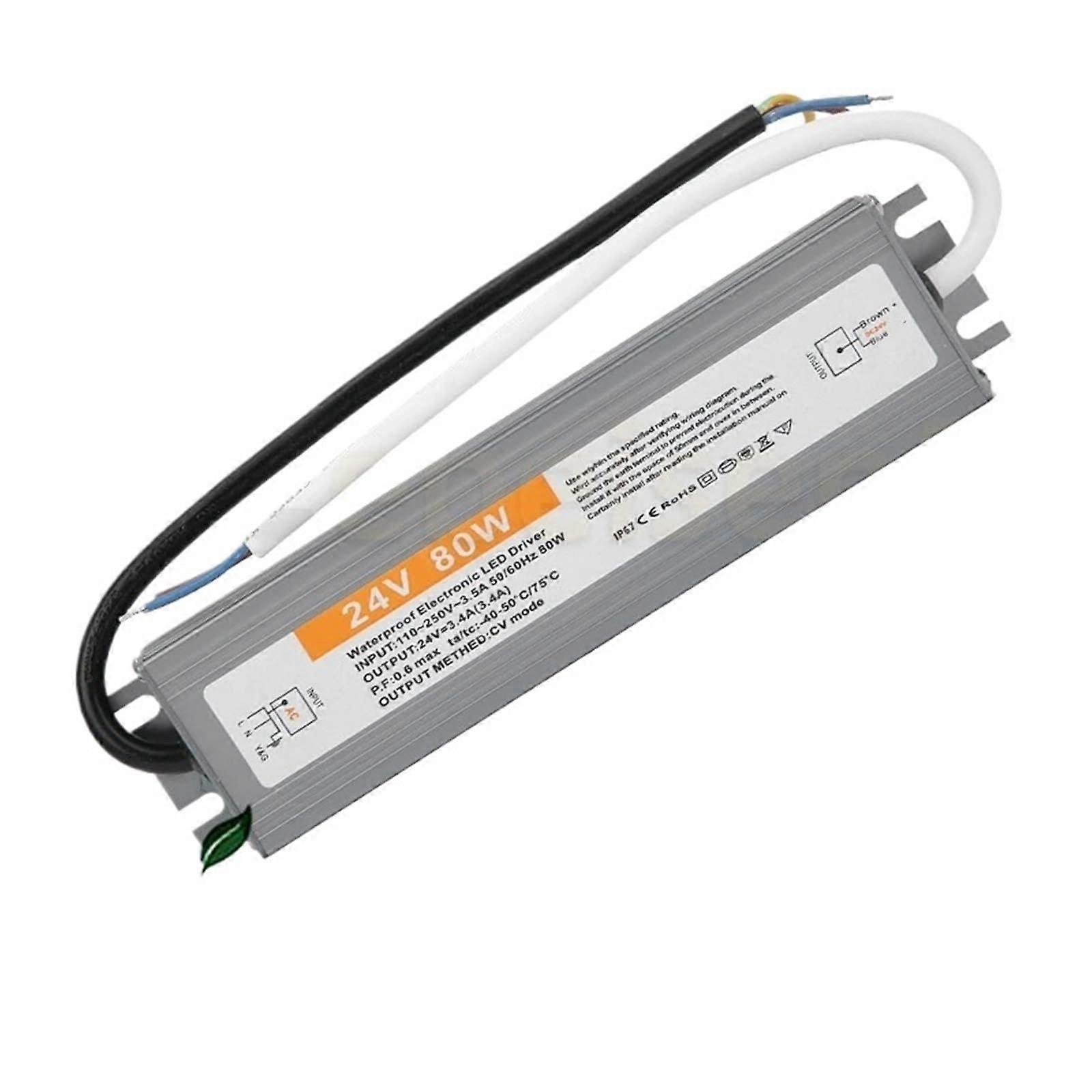 Waterproof LED Driver 24V 80W Constant Voltage Power Supply for Lighting AC DC Transformer