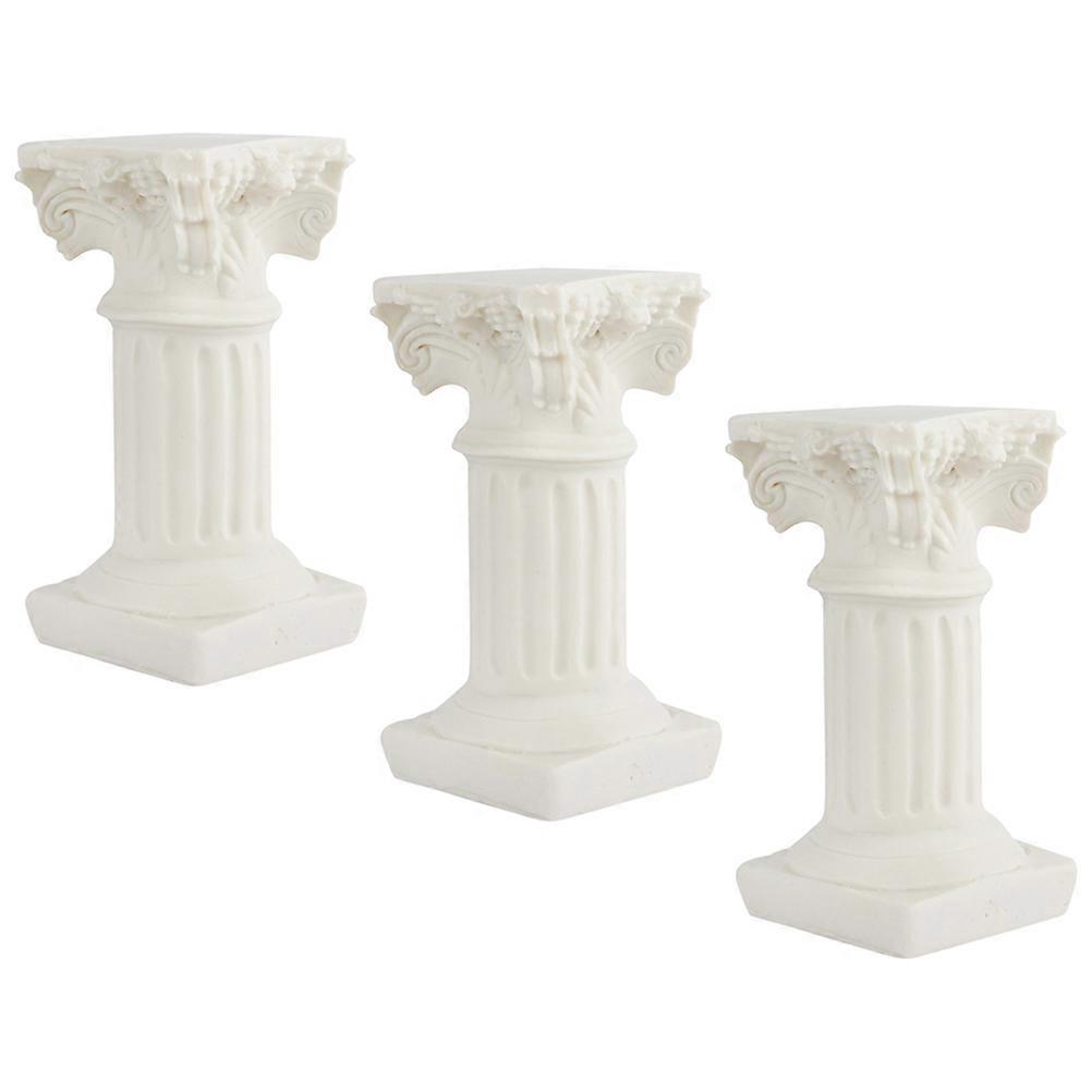 Roman Pillar Decor Simulation Sand Table Ornament with 3Pcs Mini Pillars