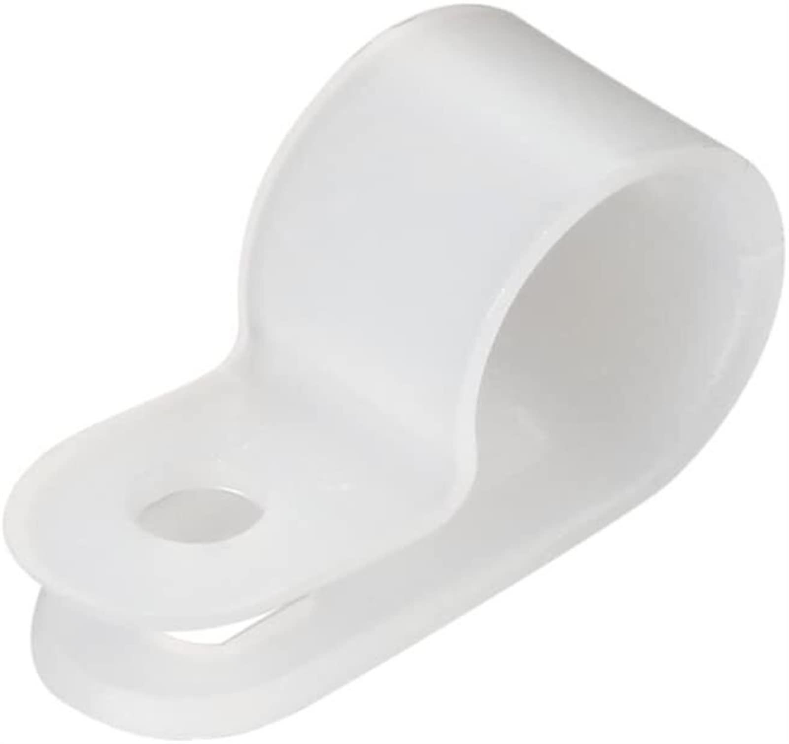 5Pcs White Nylon RType Cable Clips 12.7mm Durable Cable Management for Electrical and Industrial Use