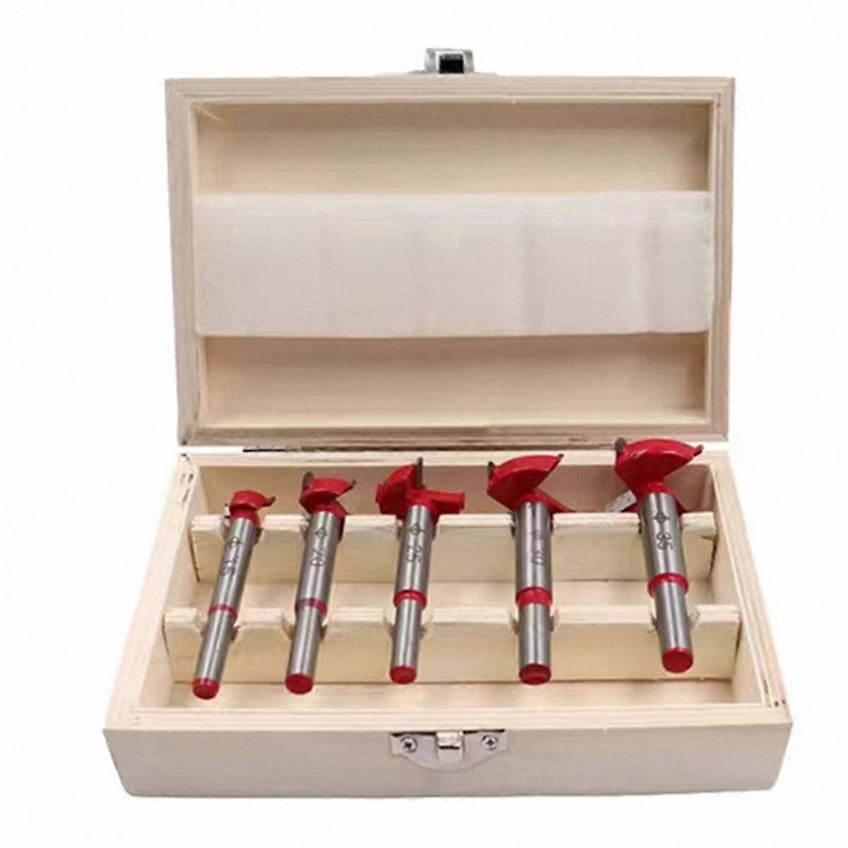 5PCS Adjustable Hinge Hole Saw Kit (15-35mm) for Precise Door Installation