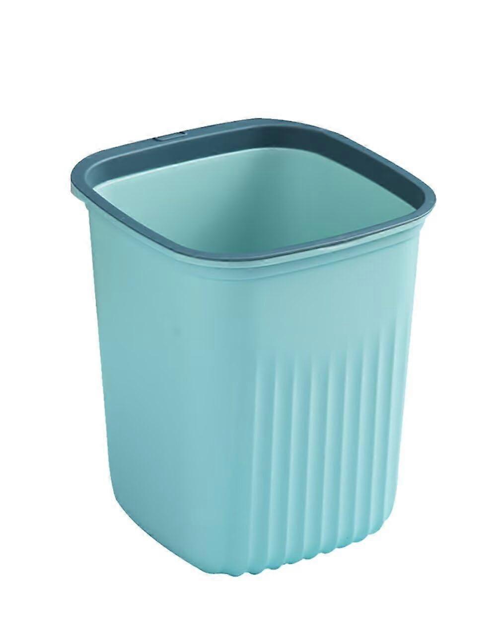 Bathroom Trash Can Plastic Garbage Bin Blue Compact Durable Easy Clean for Kitchen Office