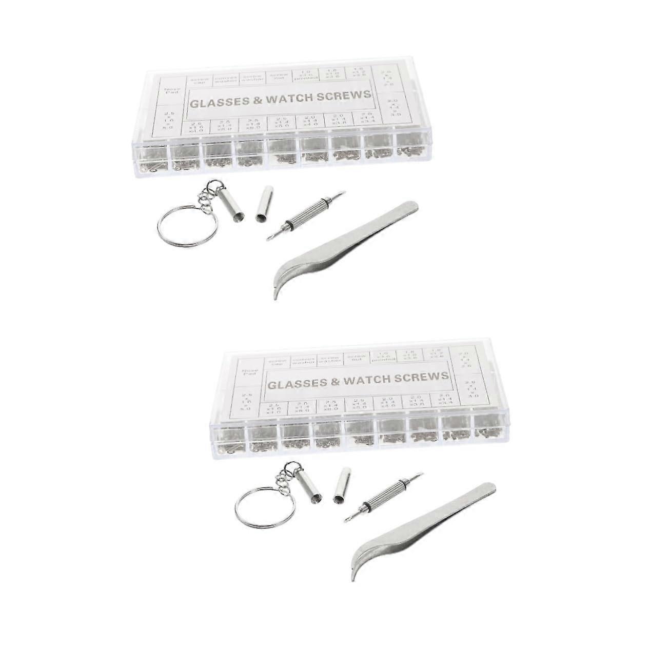 Glasses  Kit with Screws Screwdriver and Nose Pads for Quick Eyewear Fix