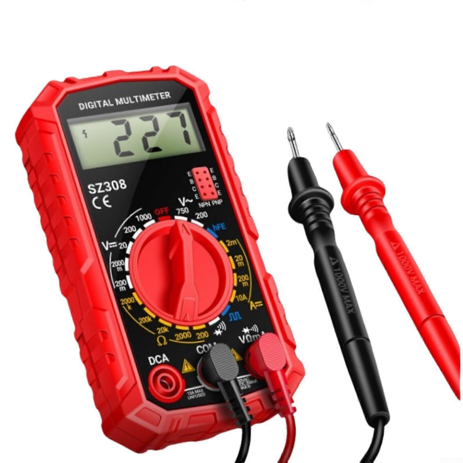 Digital Multimeter SZ308  Precision Multifunction Tool with LCD Backlight for AC/DC Measurement Black