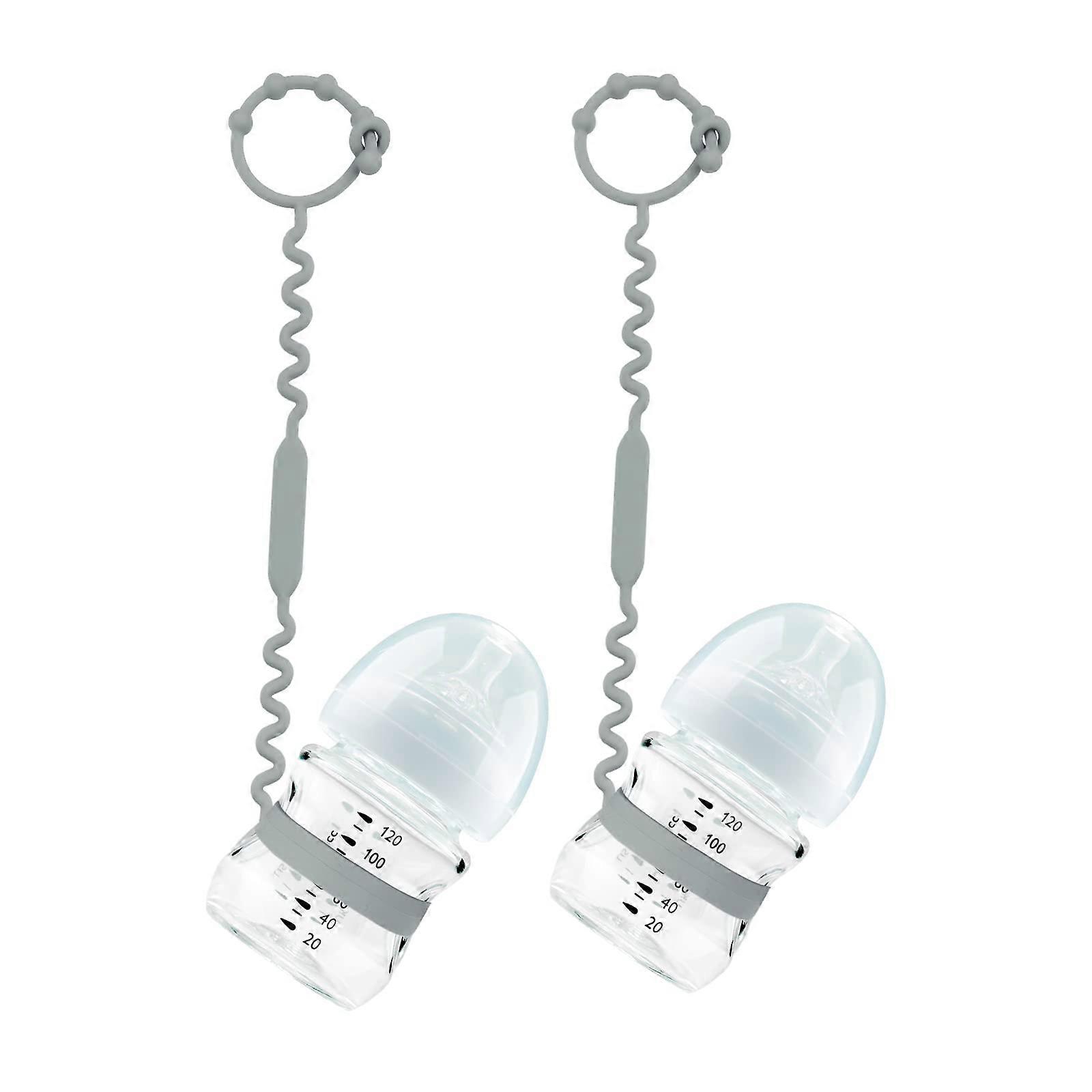 Baby Bottle Strap and Sippy Cup Strap 2 Pack, Silicone Tether Prevents Drops, Dishwasher Safe