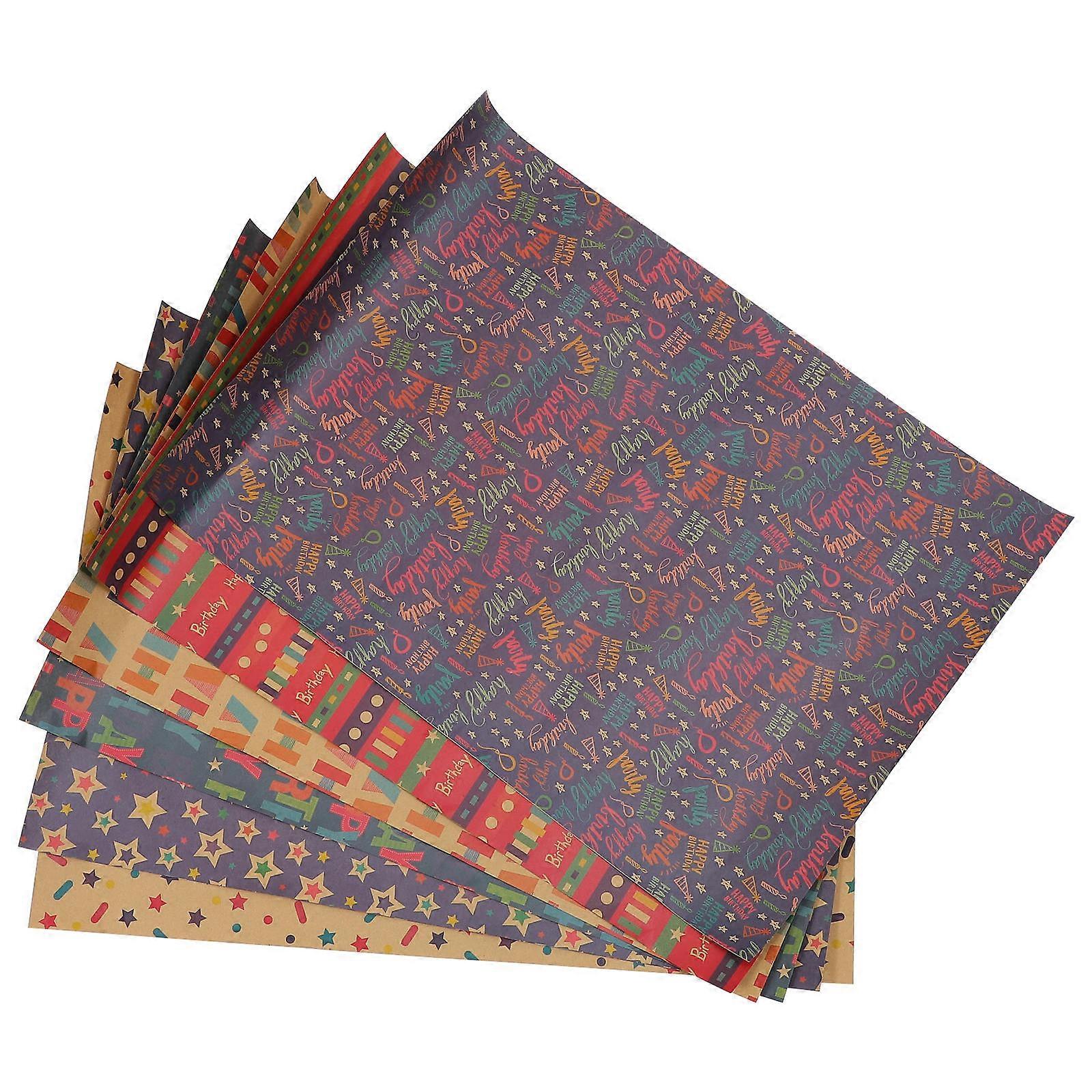 Kraft Paper Gift Wrapping Decoration Shape General Users 6Pcs